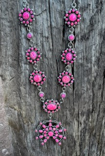 Desert sky and Fuchsia Dream Squash Necklace - Image 10