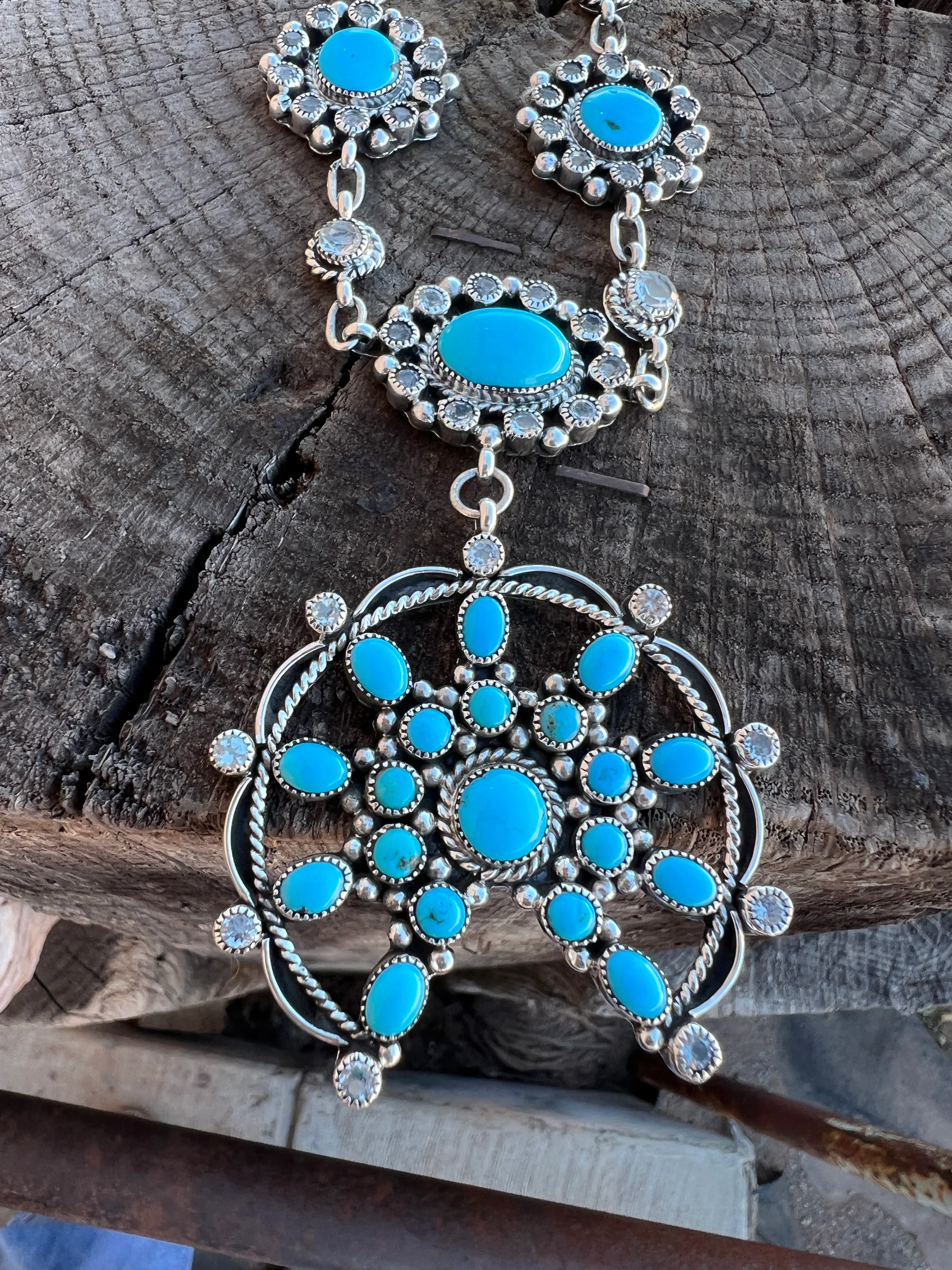 Desert sky and Fuchsia Dream Squash Necklace - Image 2