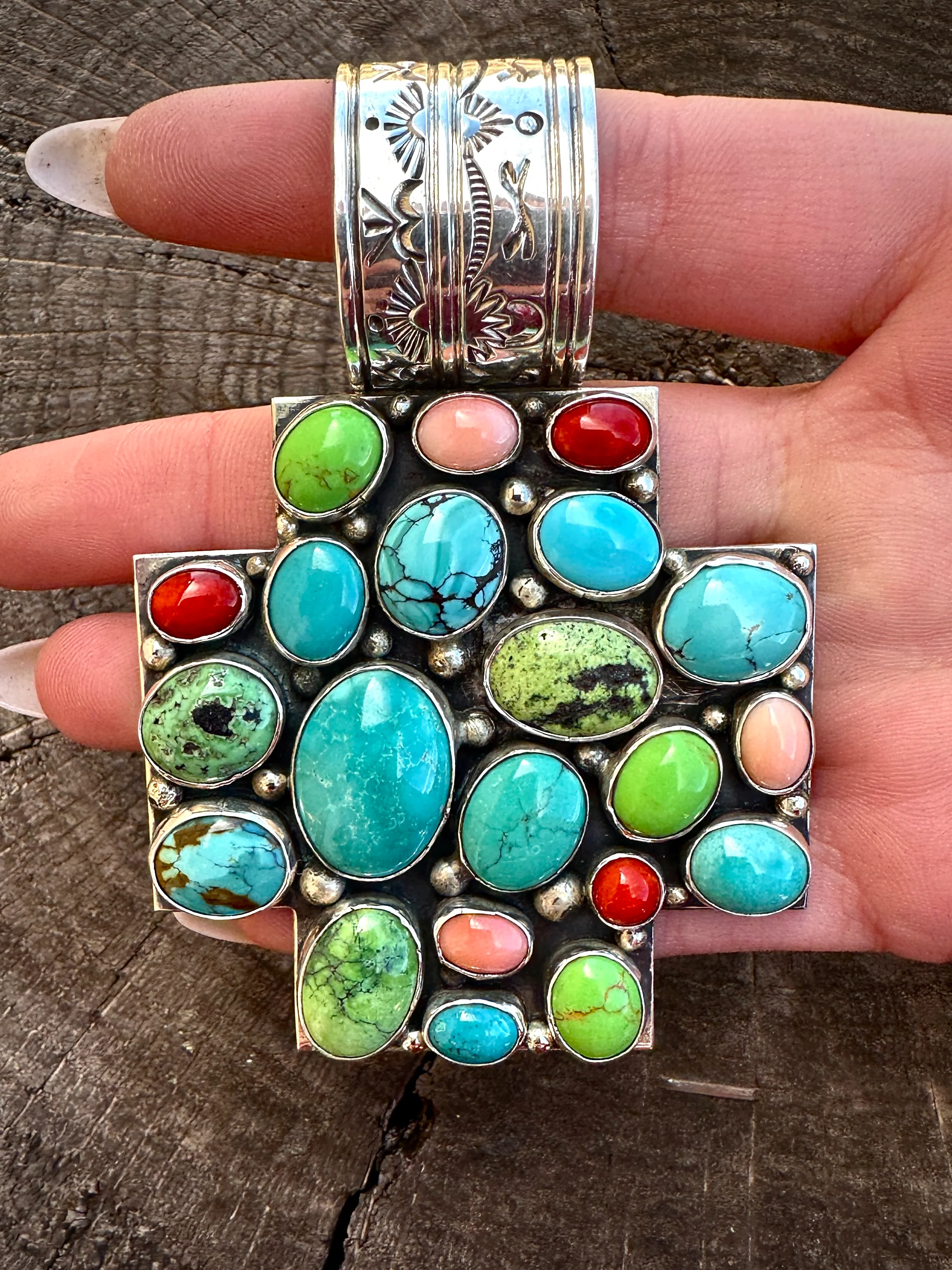 21 Stone Gilbert Secatero Cross Pendant from Rodgers Collection - Image 2