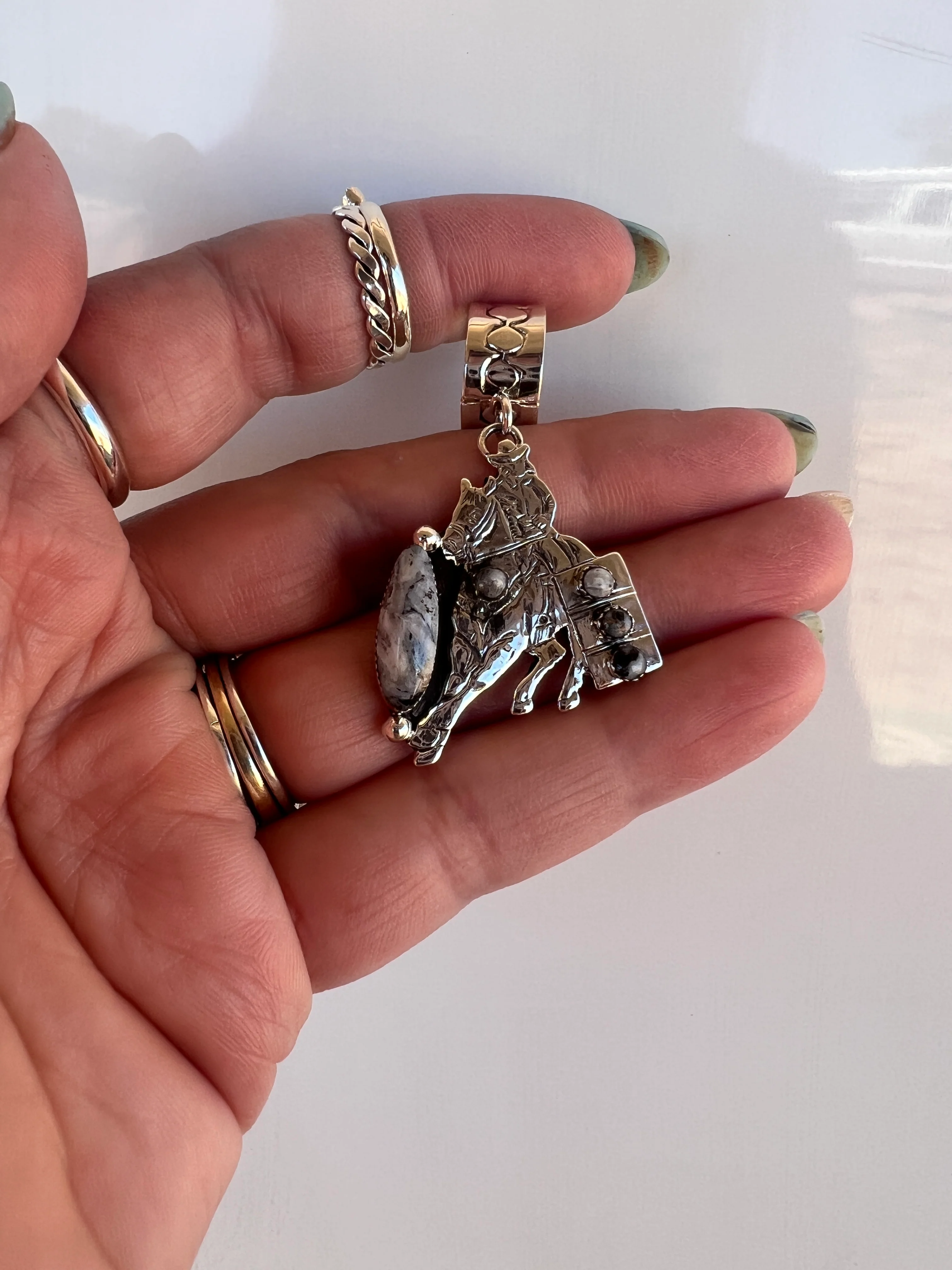 “Ain’t No Rookie” 🤠⚡️ Barrel Racer Pendant - Image 3