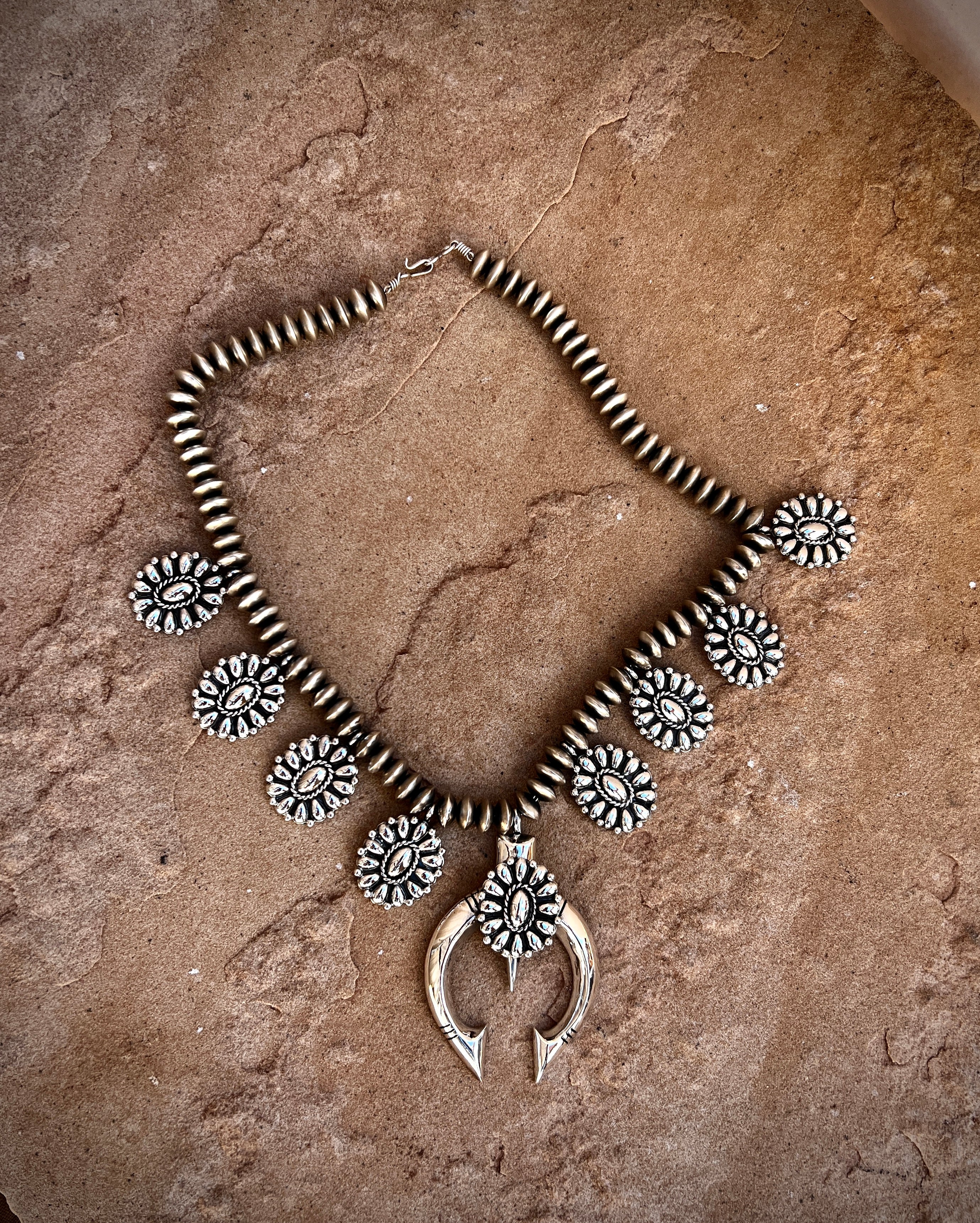 All Silver Cluster Squash Blossom - Image 2