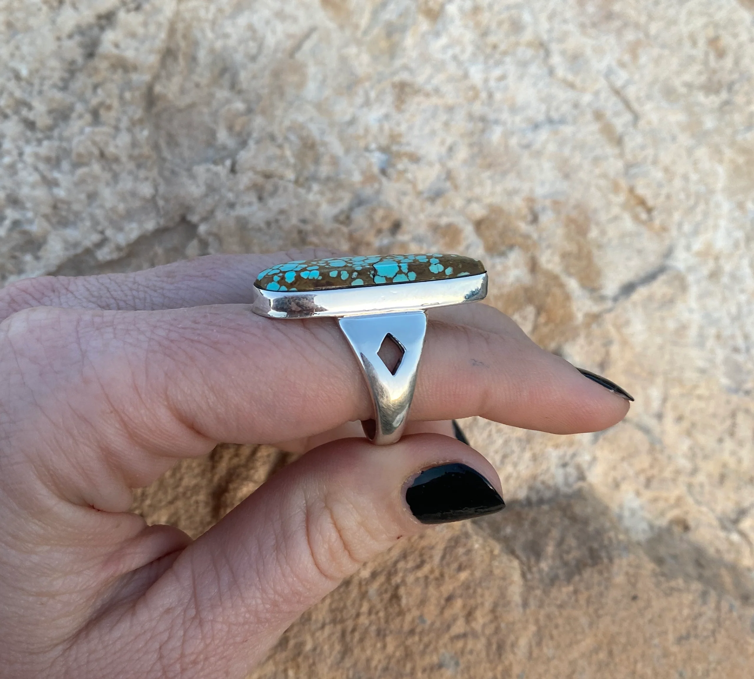 Bear and Diamond Royston Turquoise Ring From The Rodgers Collection - Image 3