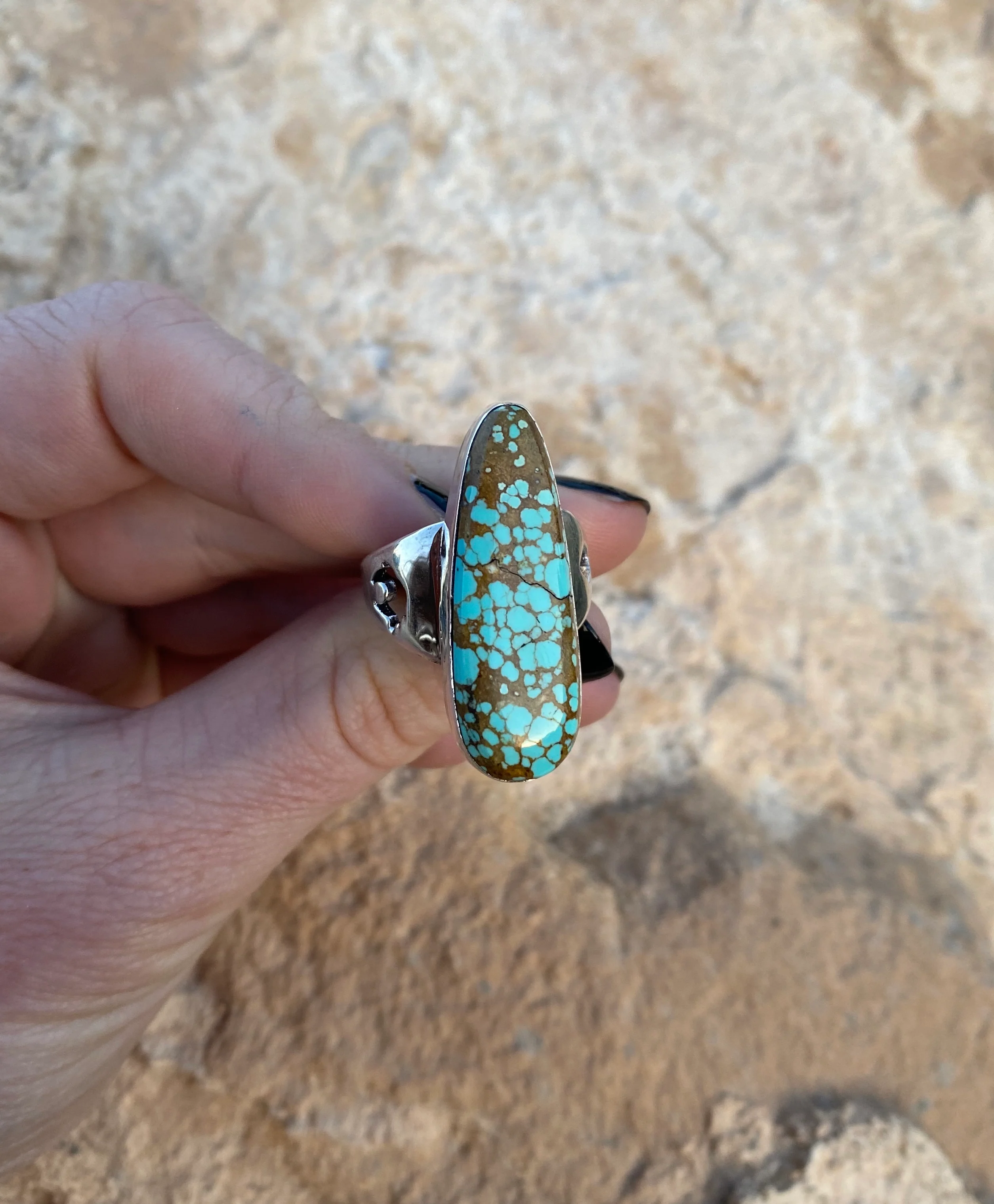 Bear and Diamond Royston Turquoise Ring From The Rodgers Collection - Image 5
