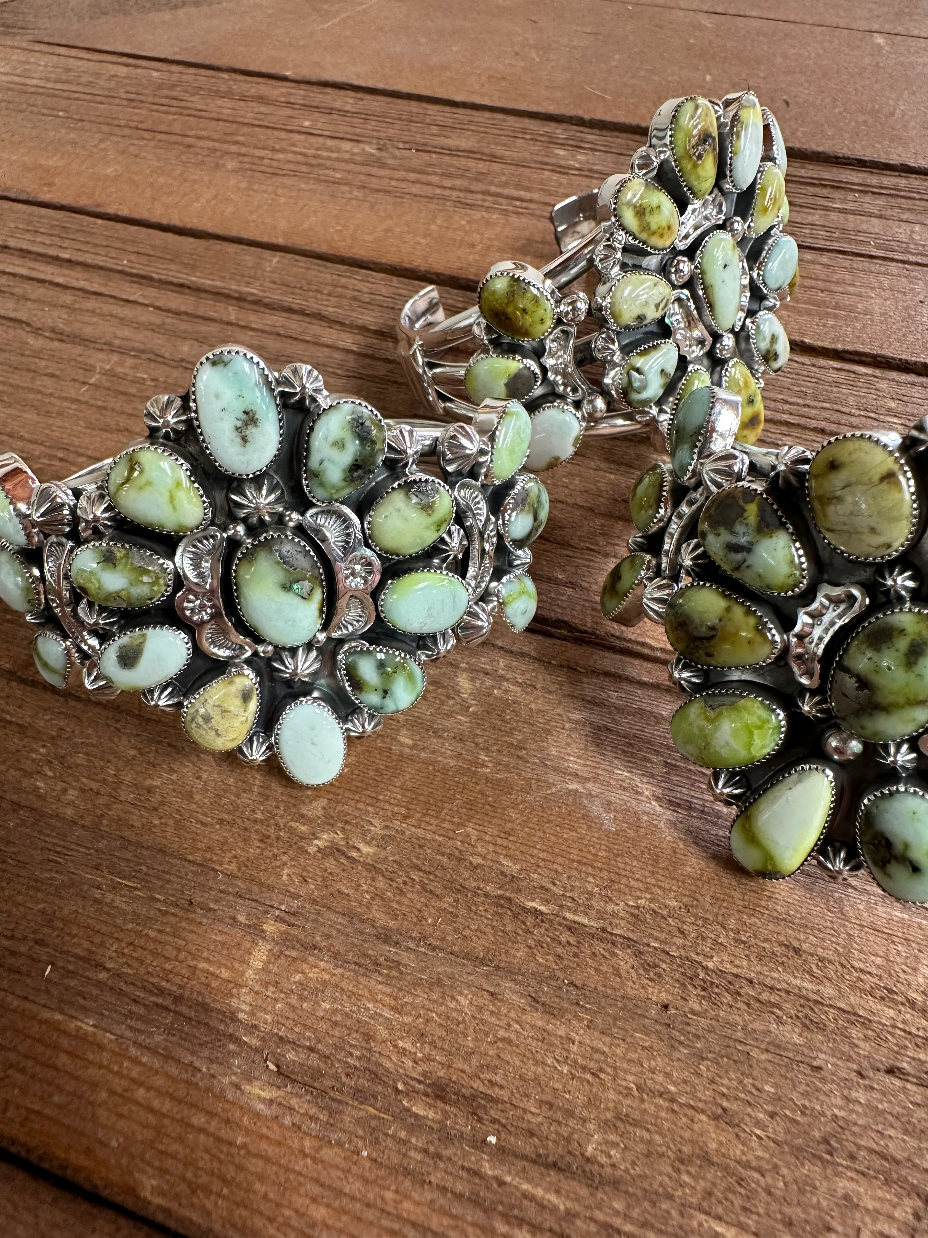 Unreal Cluster Palomino Green Turquoise Cuff