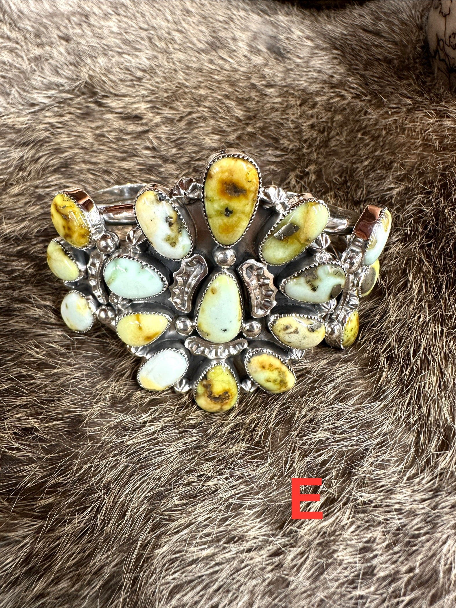Unreal Cluster Palomino Green Turquoise Cuff - Image 7