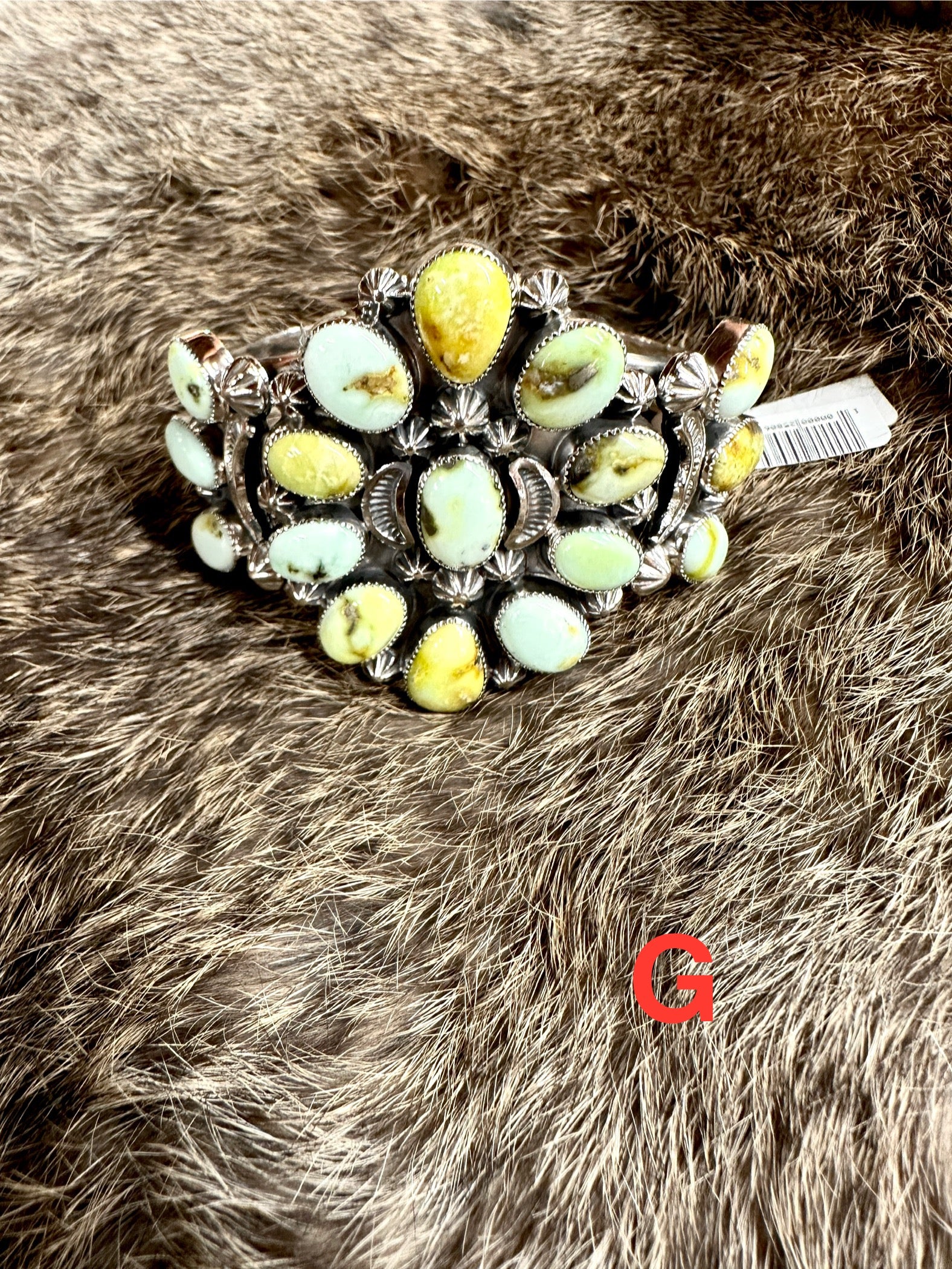 Unreal Cluster Palomino Green Turquoise Cuff - Image 9