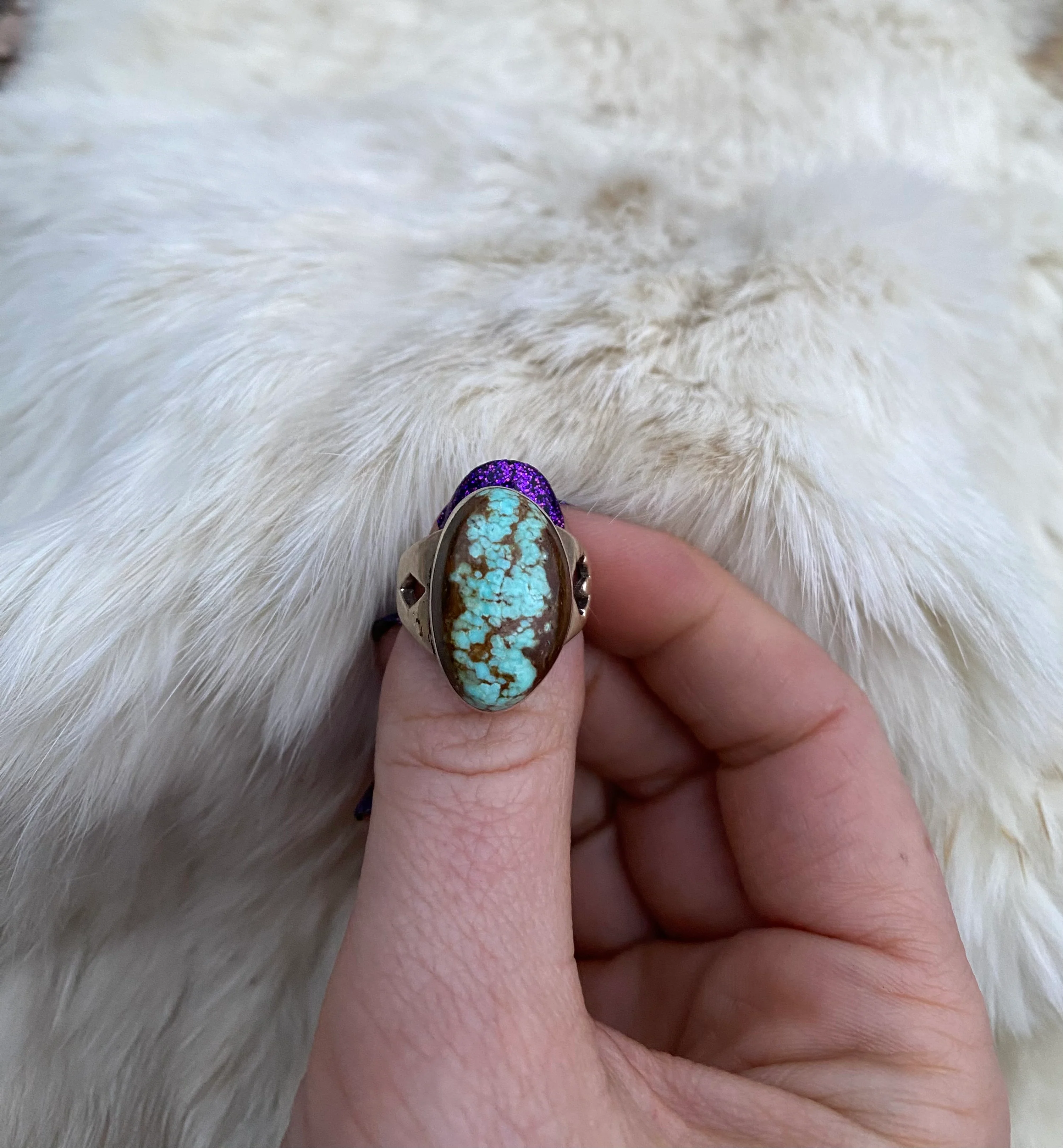 Center Stage Nevada Turquoise Ring From the Rogers Collection - Image 4