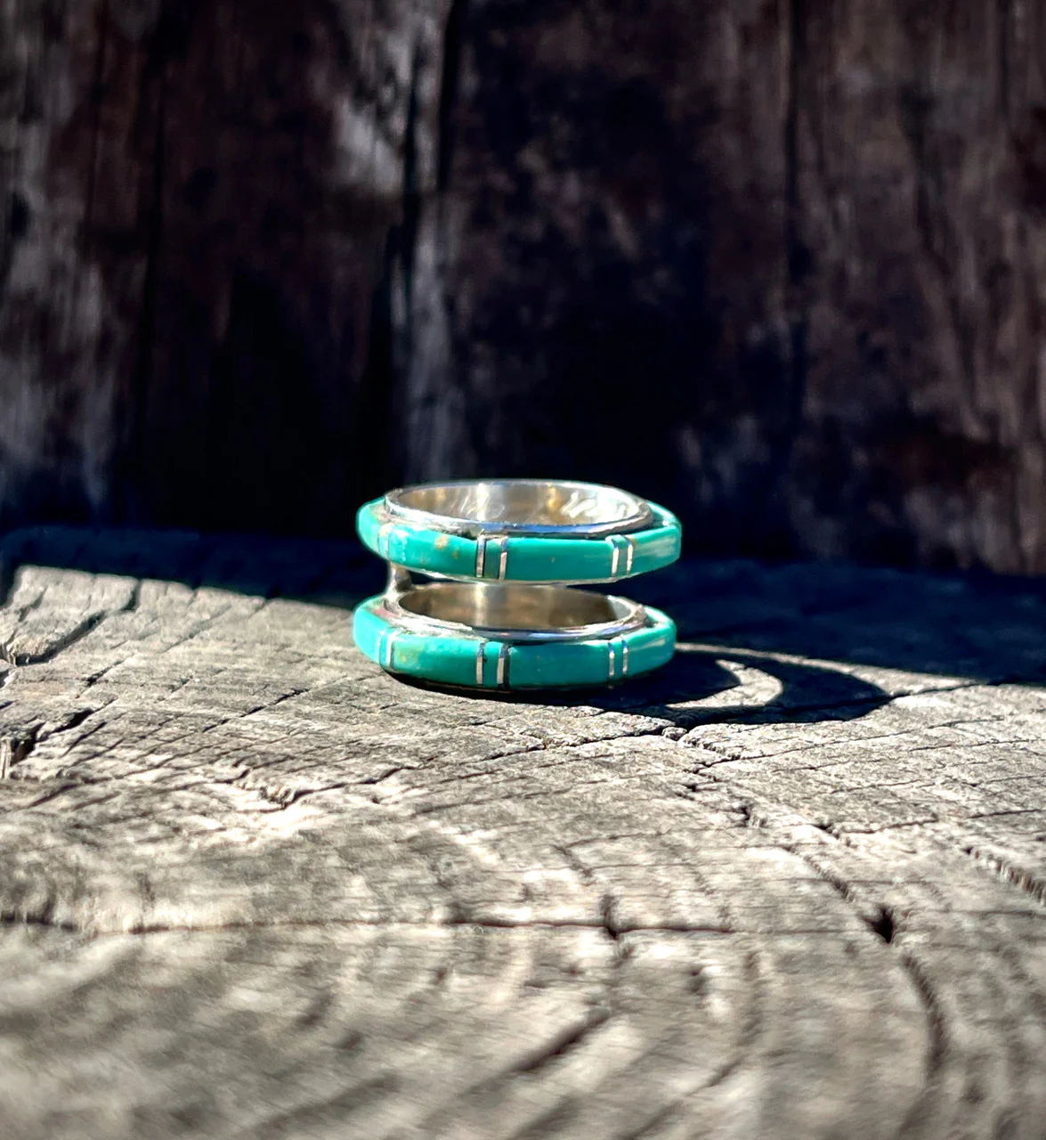 Ceremonial Green Kingman Wedding Band by Terrance and Tammy Panteah - Image 6
