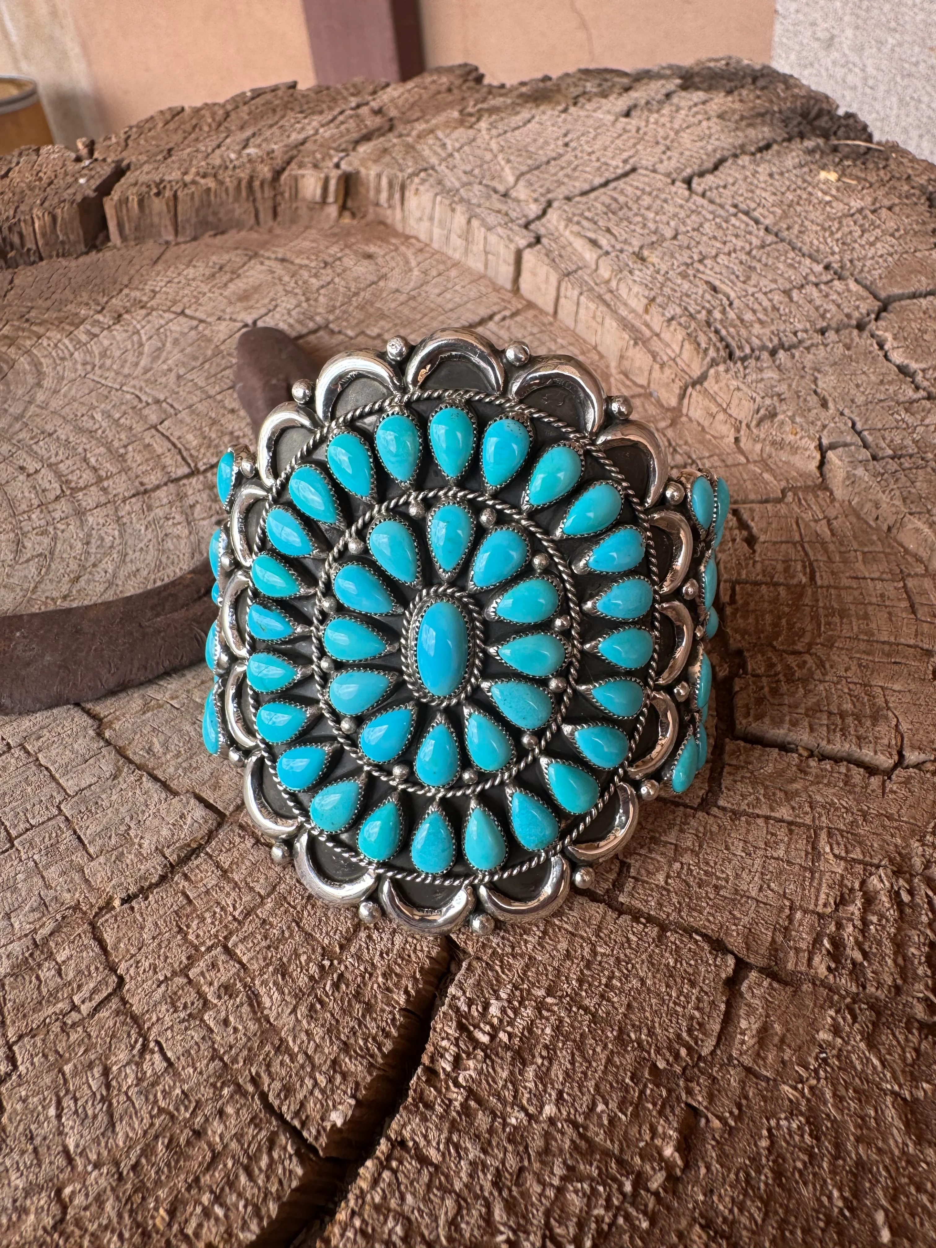 Ceremonial Turquoise Cluster Cuff - Image 3