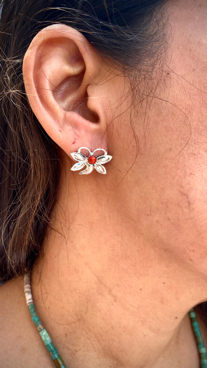 Chaco Canyon Coral Buttery Fly Studs - Image 3