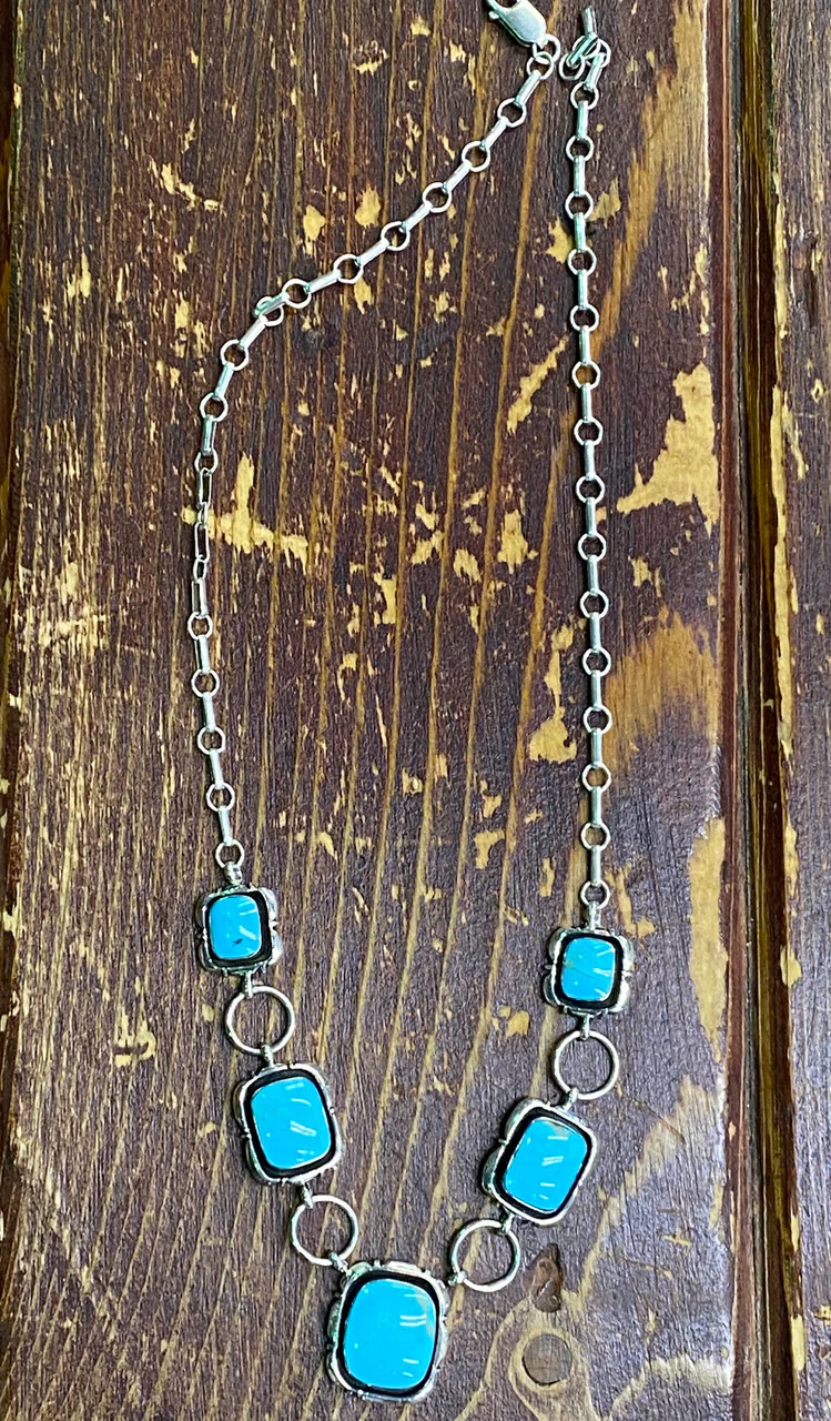 Chaco Canyon Rectangular 5 Stone Kingman Necklace - Image 2