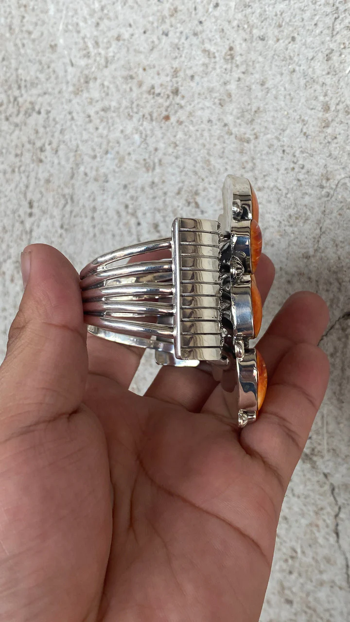 Chaco Canyon Spiney Orange Cluster Cuff - Image 2