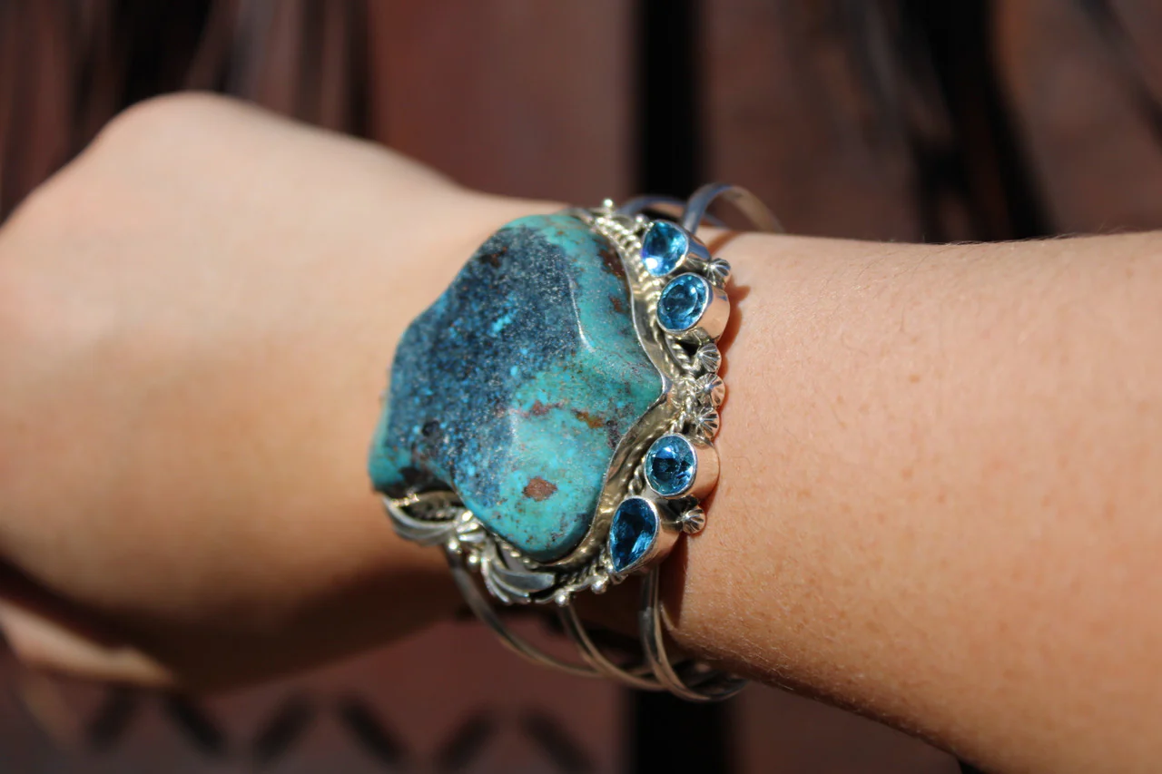 Chaco Canyon Turquoise And Topaz Cuff - Image 3