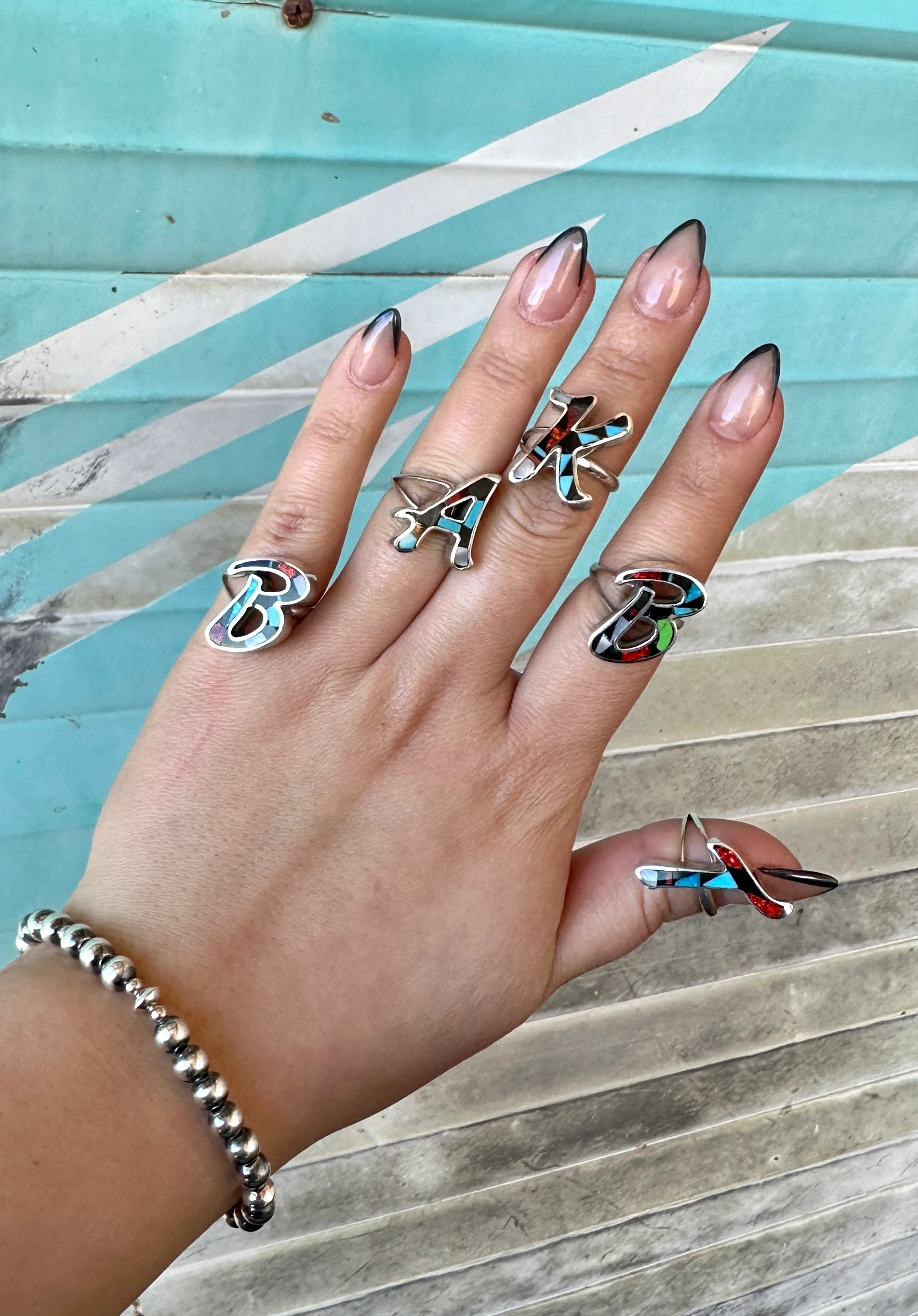Chaco Initial Multi Color Zuni Rings