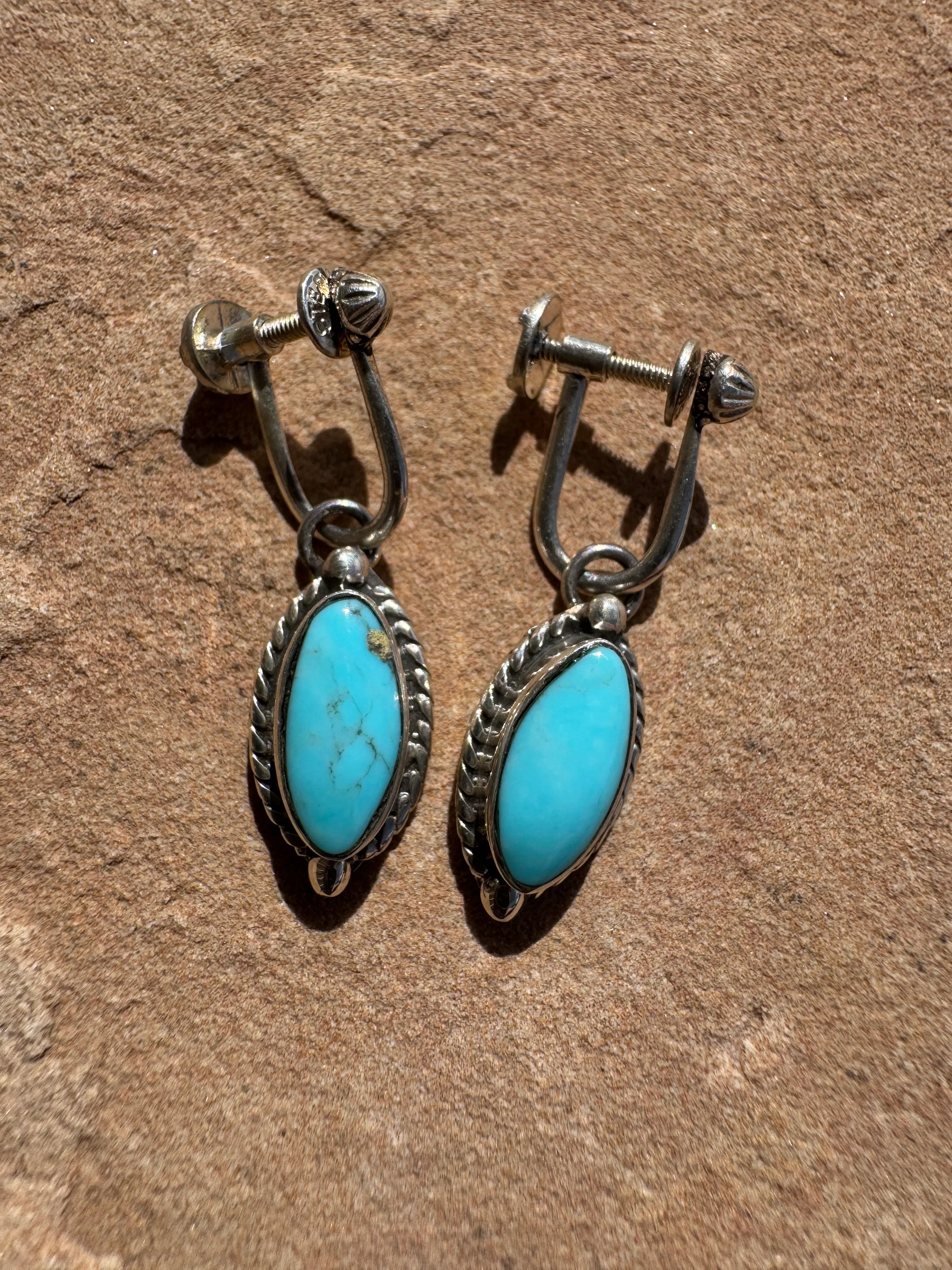 Clip On Turquoise Earrings - Image 2