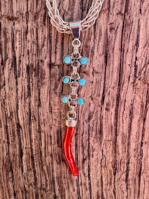 Coral And Turquoise Reversible Necklace - Image 4