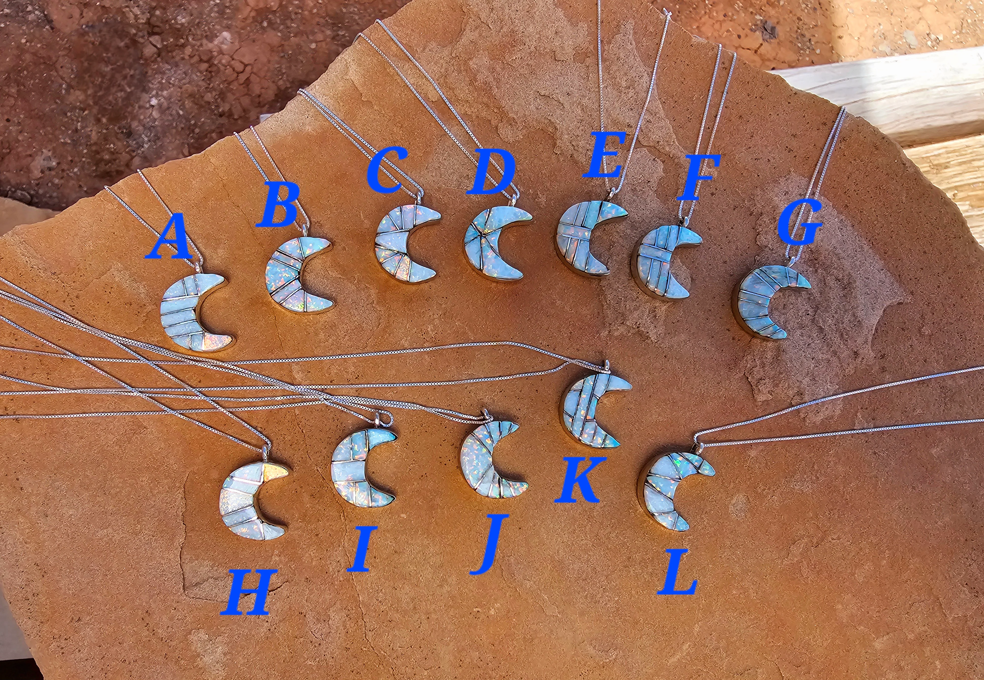 Cresent Inlayed Pendants - Image 2