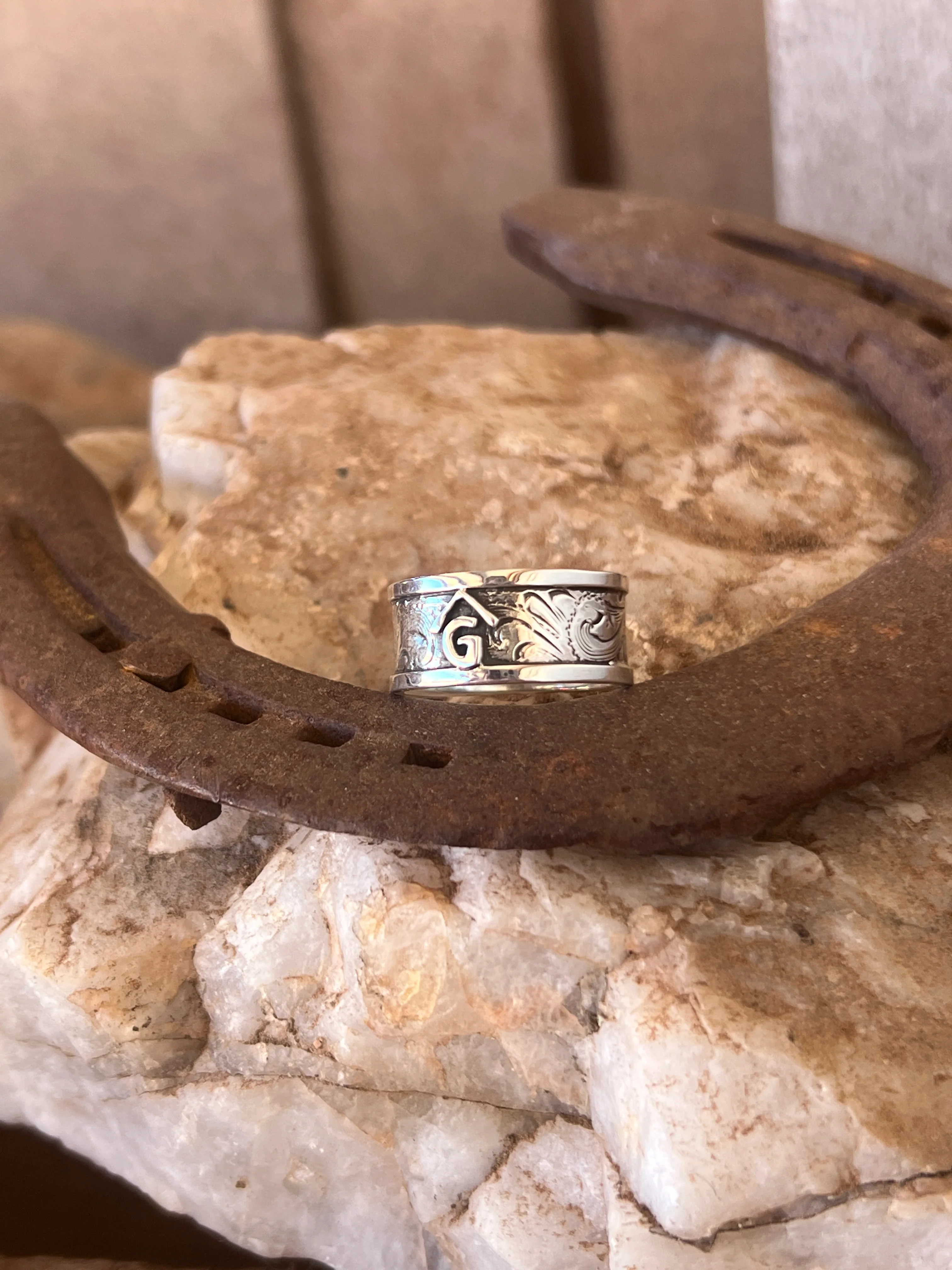 Custom Initial or Brand Engraved Ring - Image 3