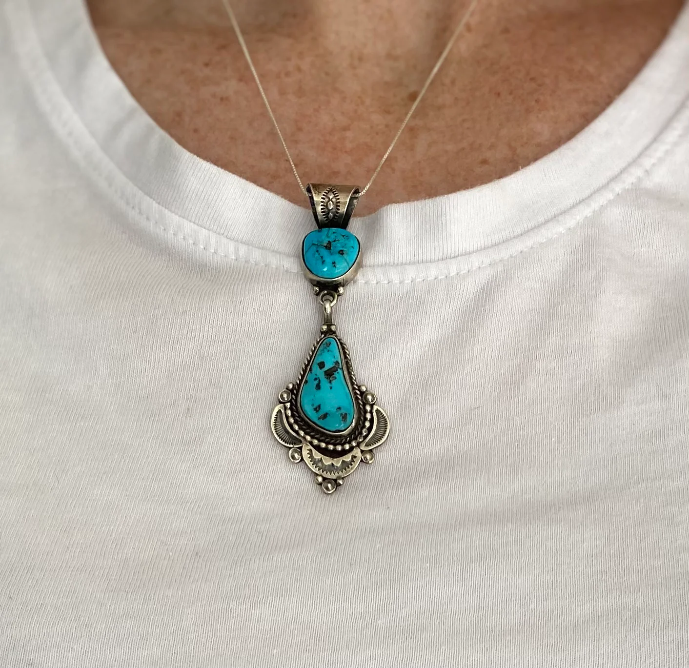 Dangle Sleeping Beauty Necklace From The Rodgers Collection - Image 3