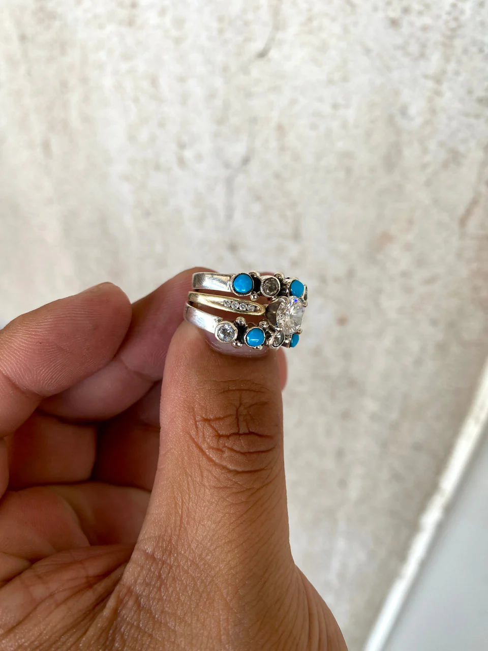 Dazzling 4 Stone Wedding Stacker - Image 2