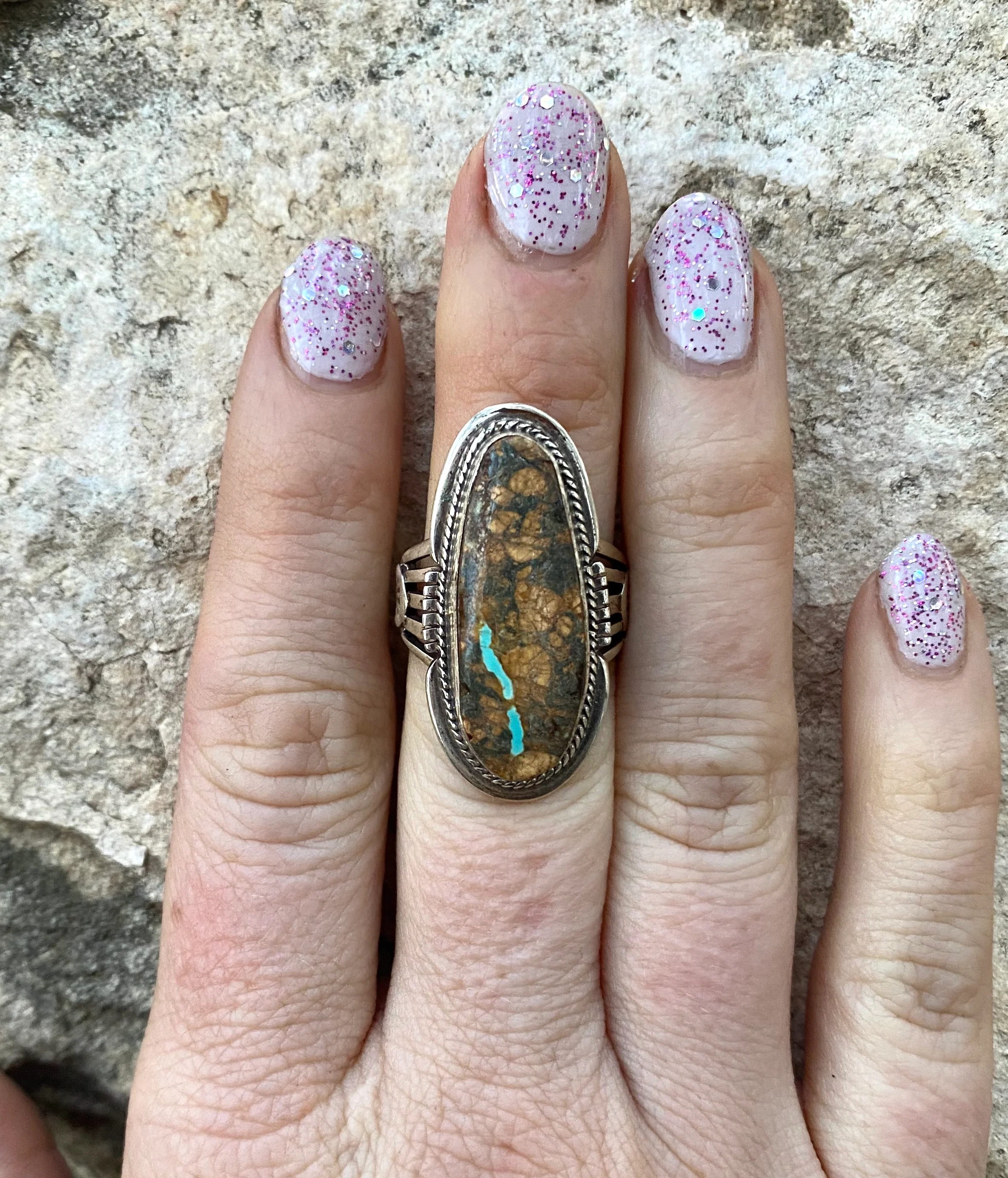 Delicate River Boulder Turquoise Ring From The Rogers Collection - Image 3