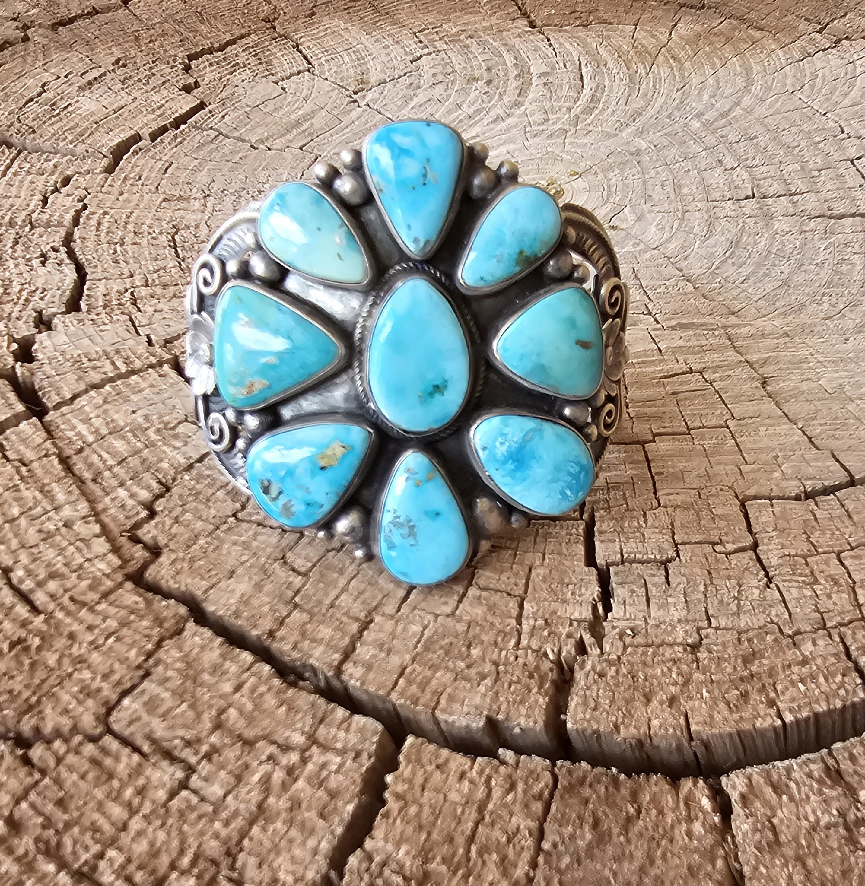 Delvin John Sonoran Turquoise Cluster Cuff