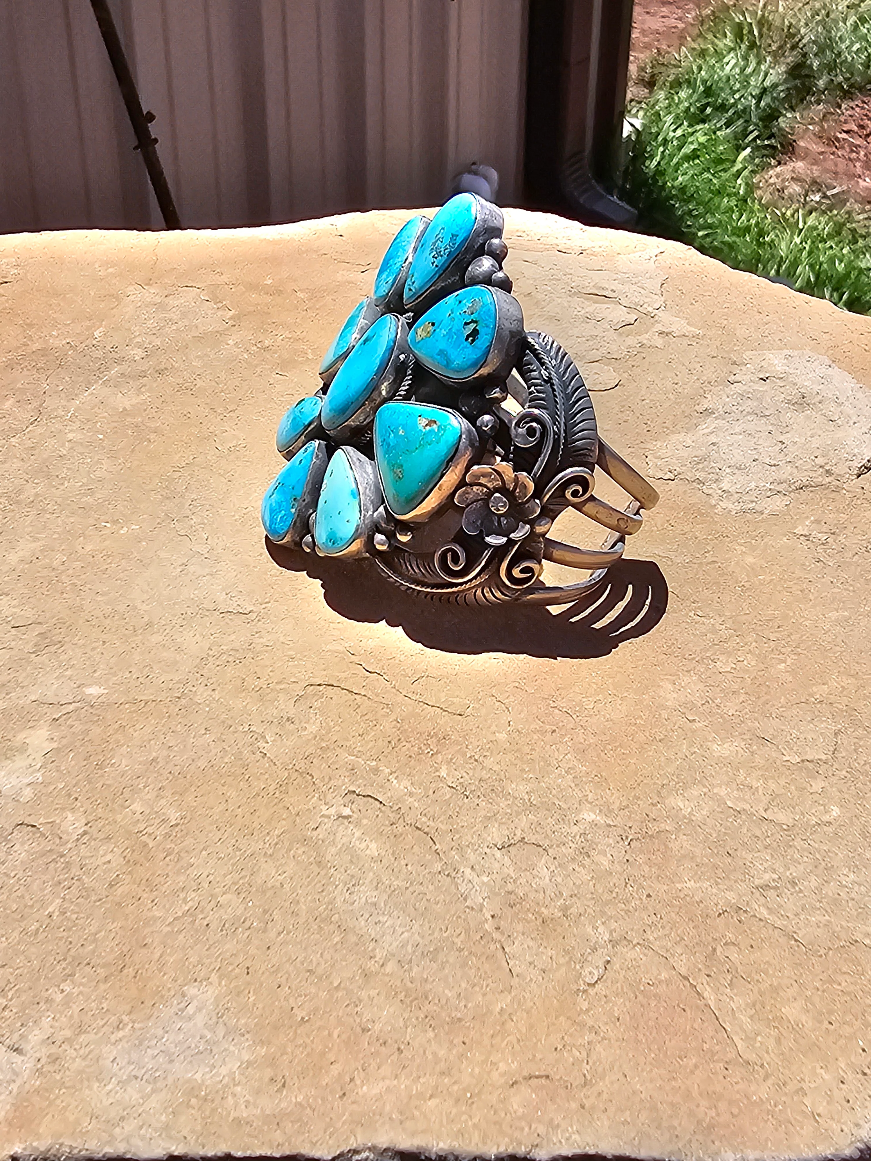 Delvin John Sonoran Turquoise Cluster Cuff - Image 3