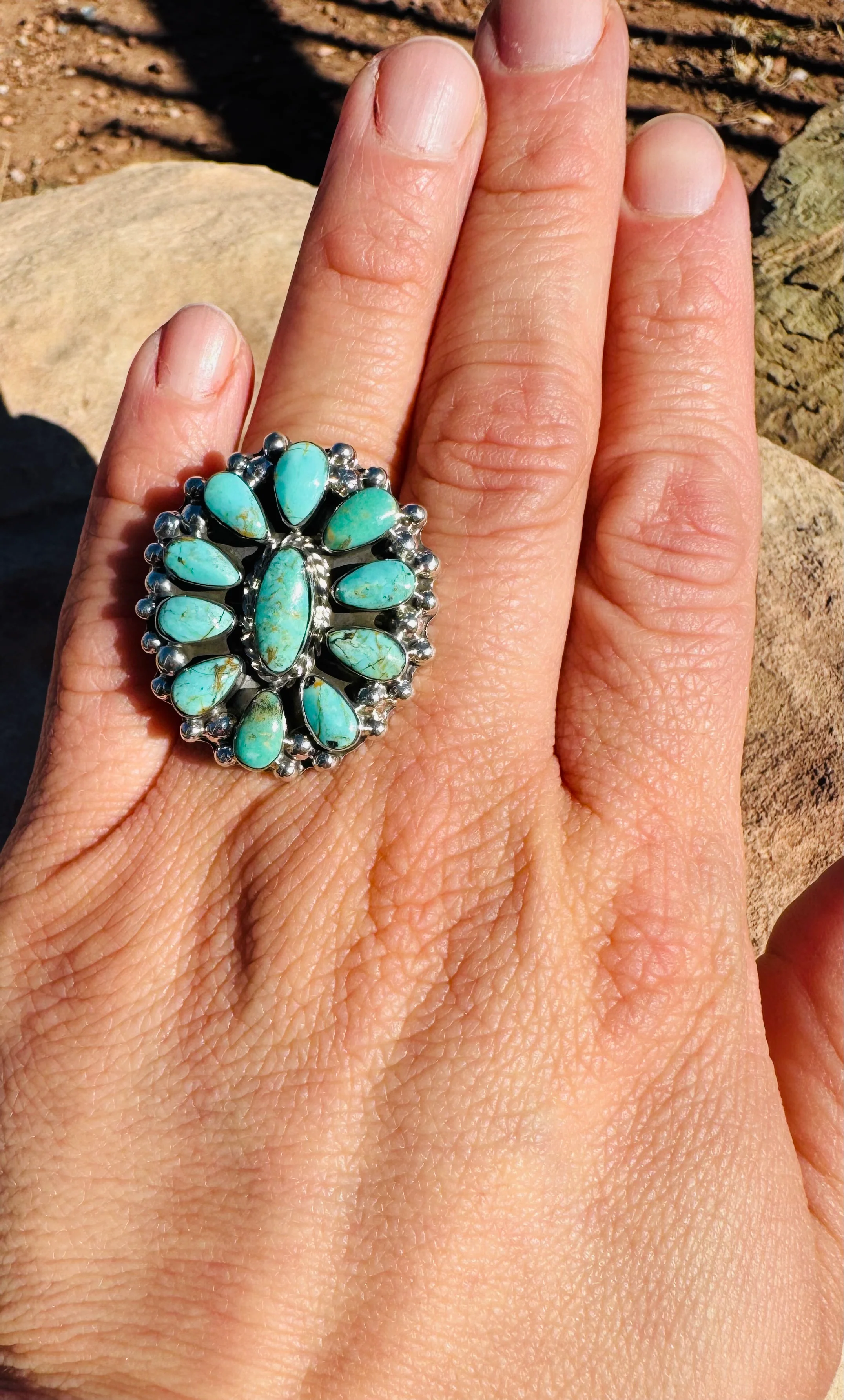 Desert Sky Turquoise Cluster Ring - Image 2