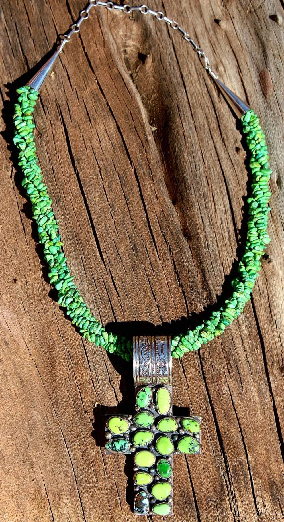 Faithfully Green Cross Necklace - Image 2