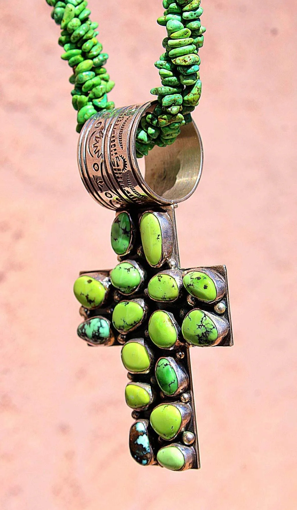 Faithfully Green Cross Necklace - Image 3