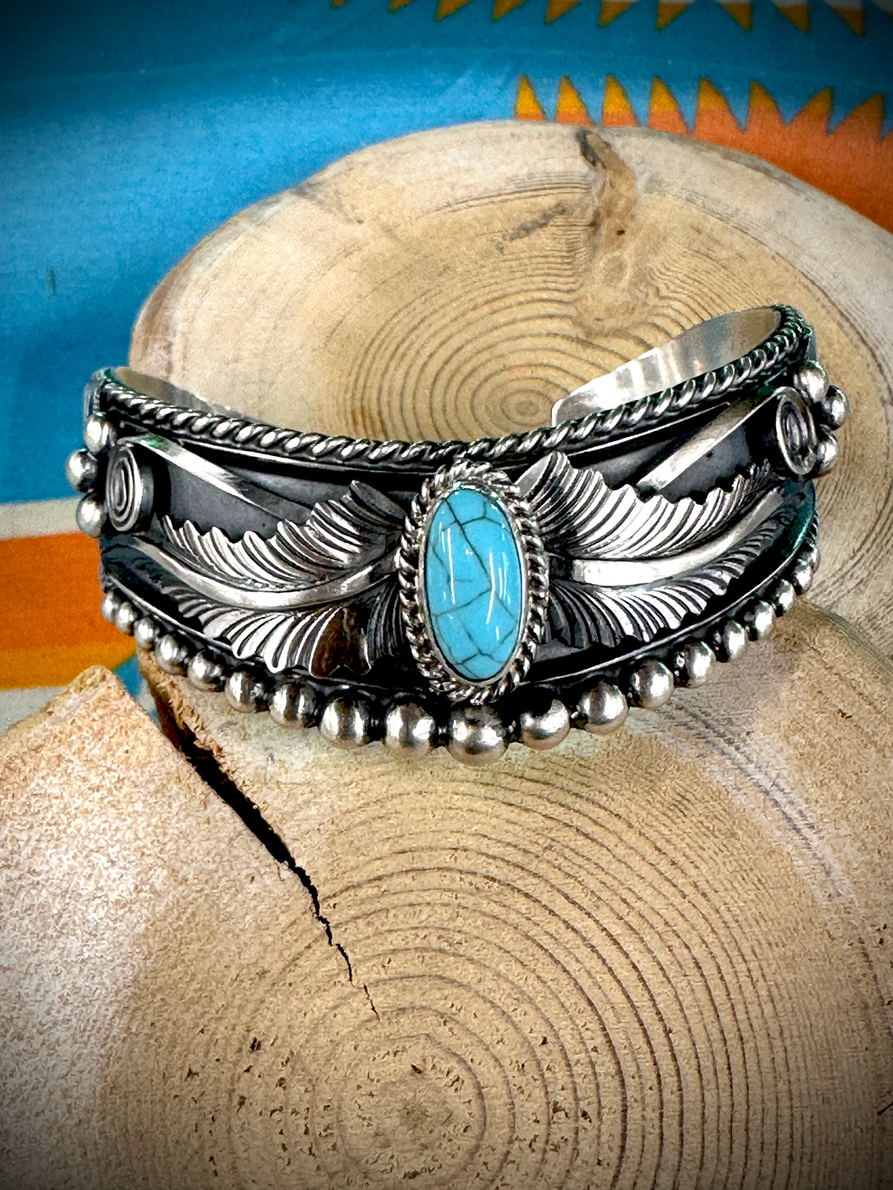 Frankly Speaking Turquoise Cuff - Image 4