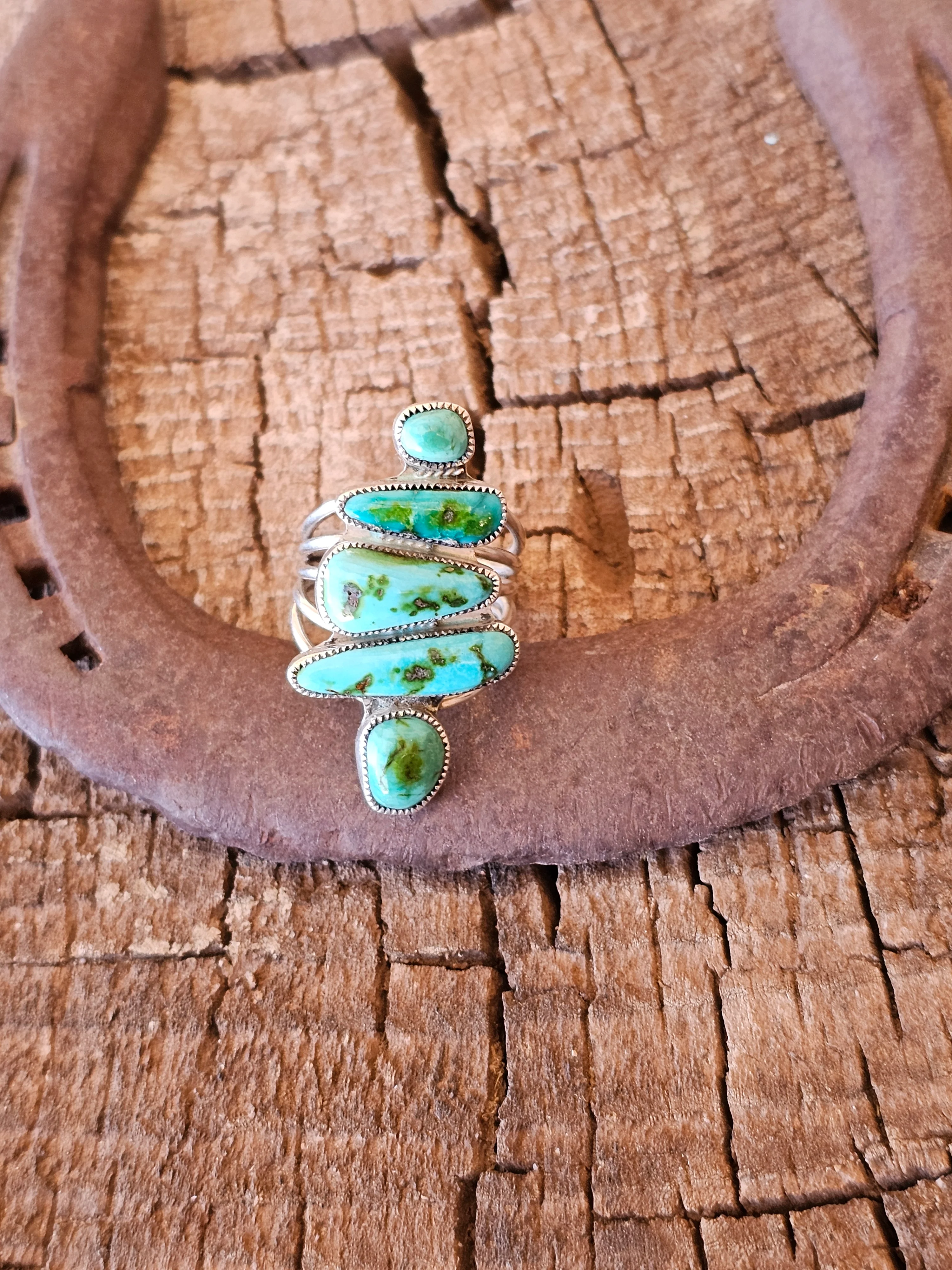 Free Spirted Patagonia Turquoise Ring Smokey Gchachu - Image 3