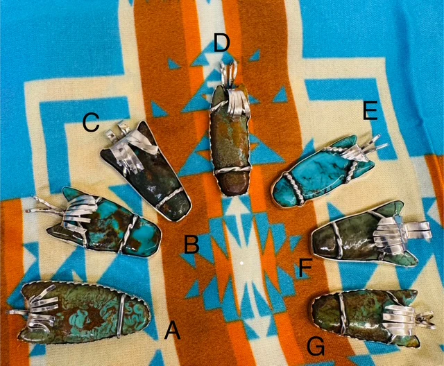 Turquoise Horse Pendants By Leola Nastacio (Large)