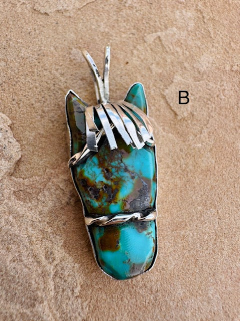Turquoise Horse Pendants By Leola Nastacio (Large) - Image 3