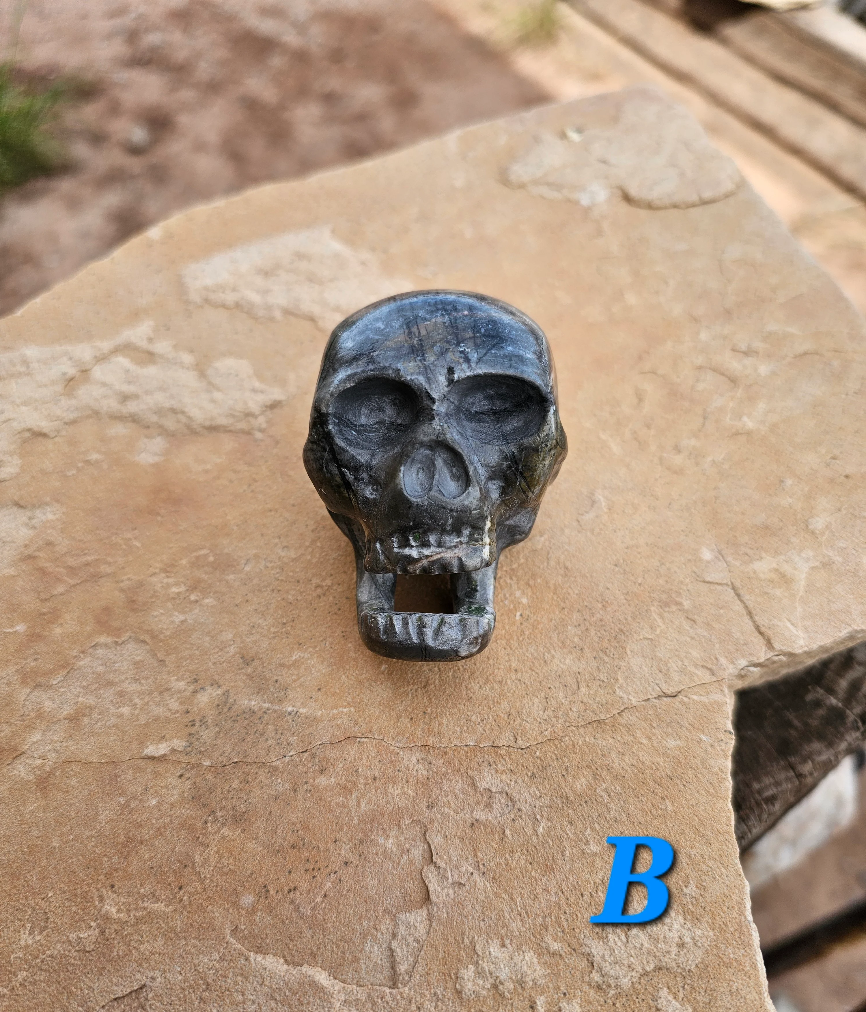Hand Carved Stone Skull - Image 2