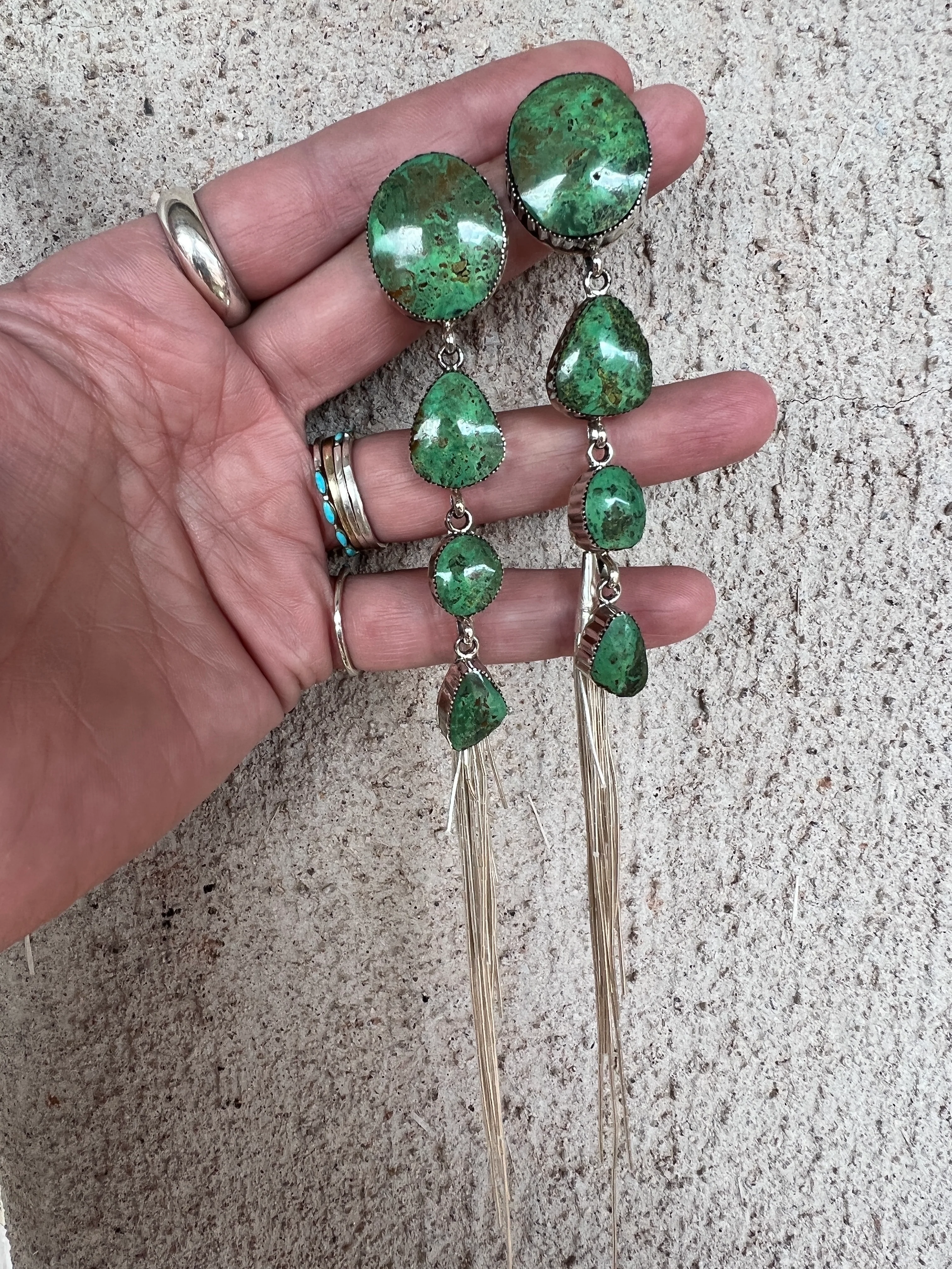 HEY GIRL HEY! Fabulous Shoulder Duster Earrings with Removable Liquid Silver Tassels - Image 3