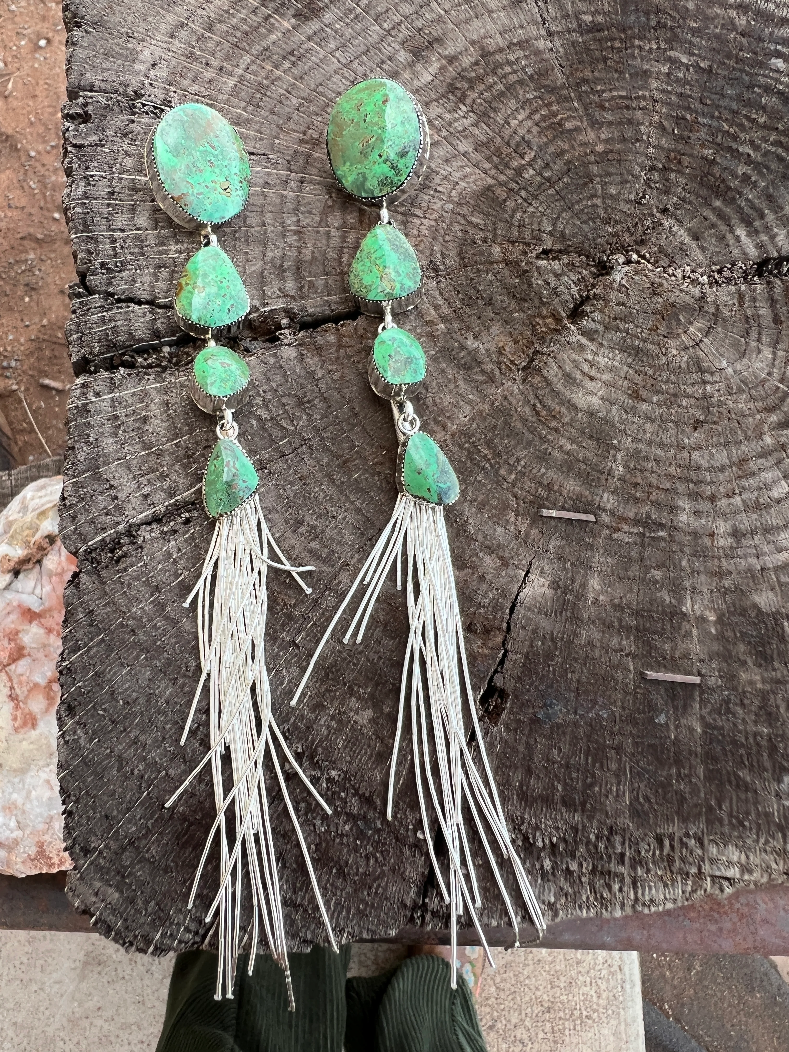 HEY GIRL HEY! Fabulous Shoulder Duster Earrings with Removable Liquid Silver Tassels - Image 5