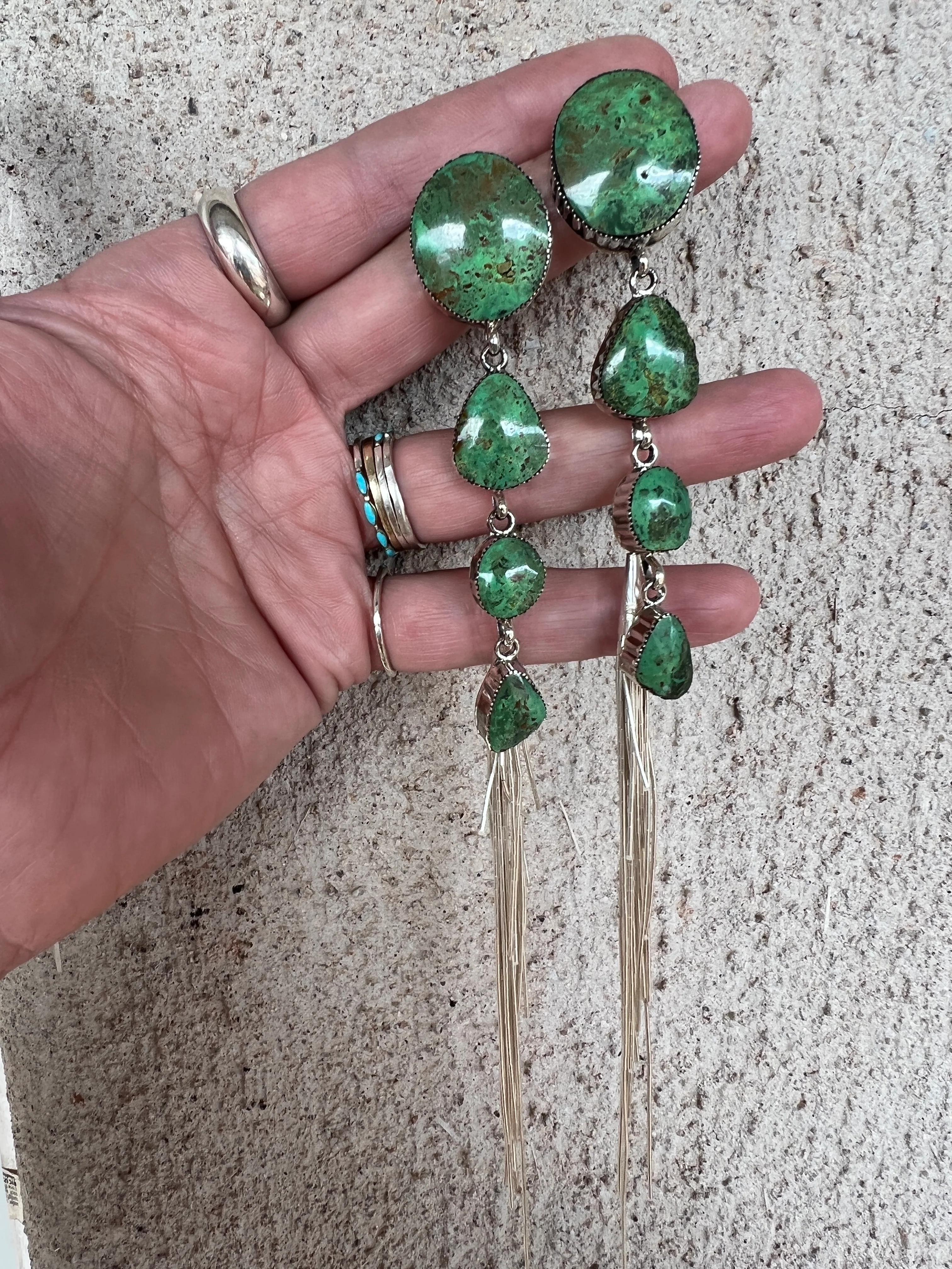 HEY GIRL HEY! Fabulous Shoulder Duster Earrings with Removable Liquid Silver Tassels - Image 6