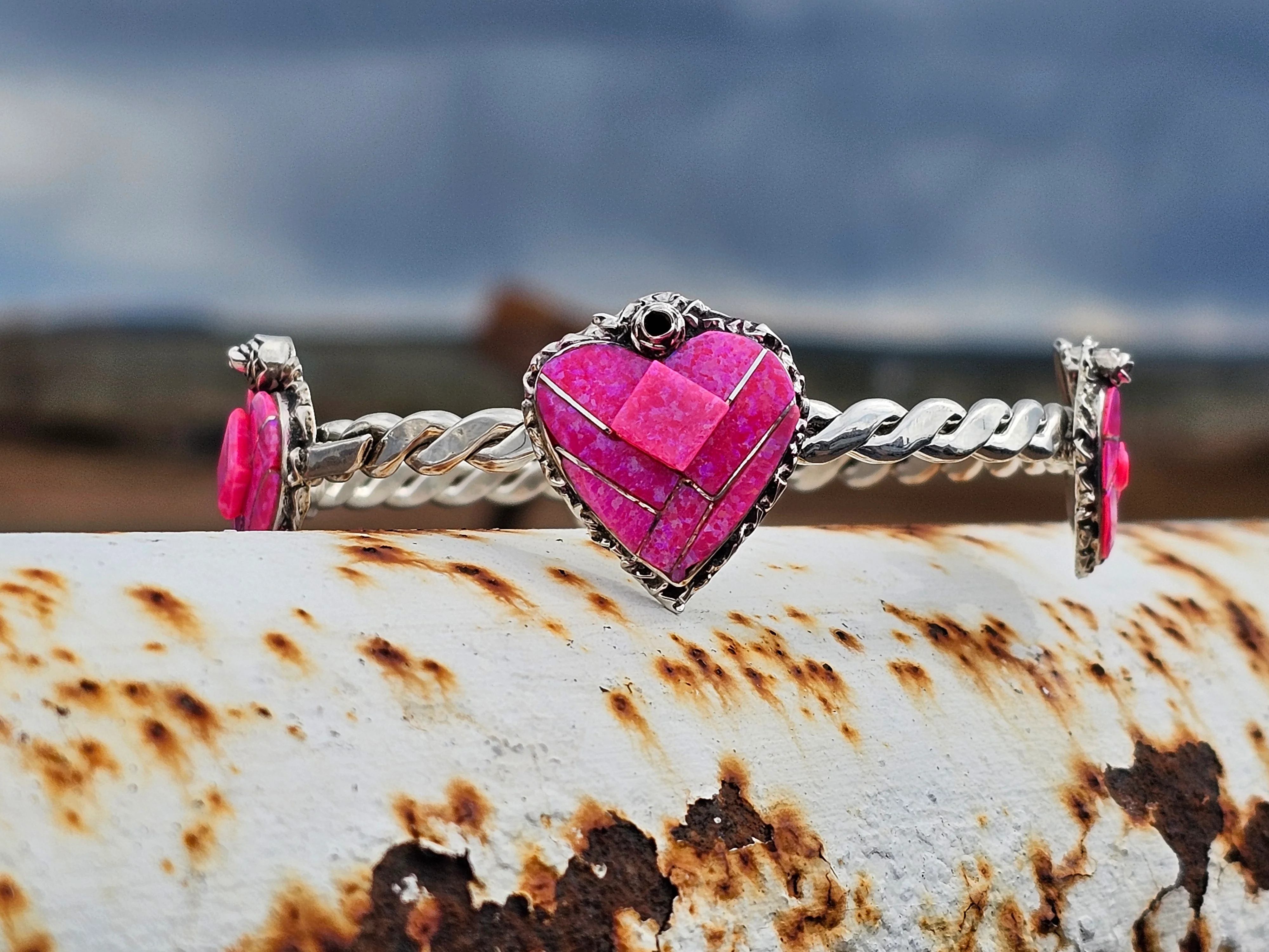 Whole Hearted Cultured Pink Opal Bangles - Image 5