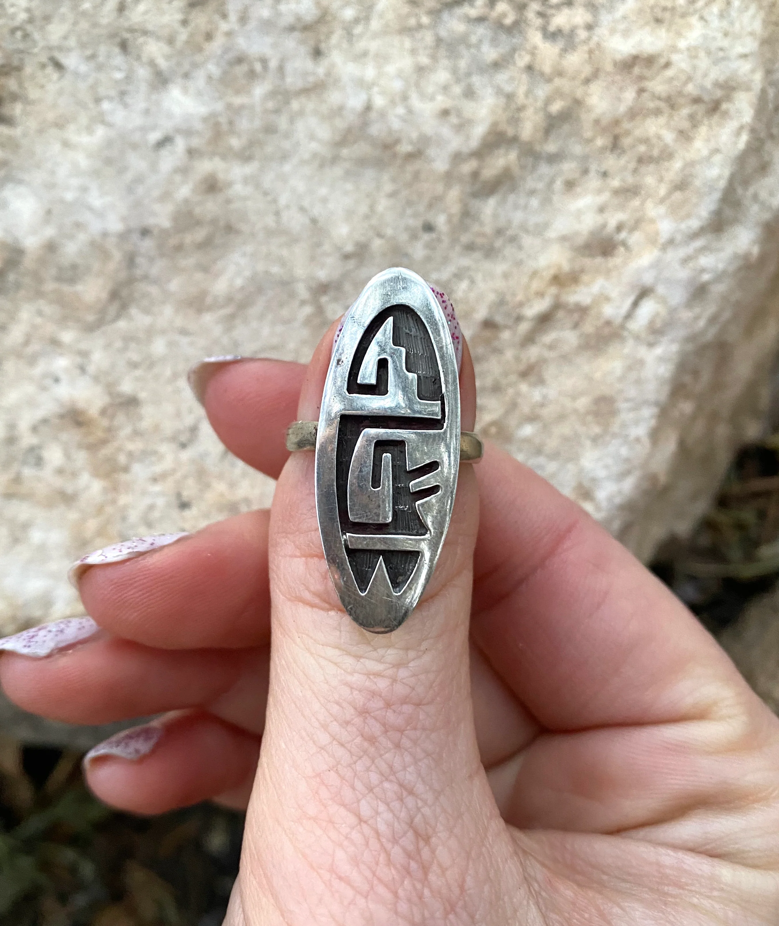 Hopi Sterling Silver Ring From The Rogers Collection - Image 3