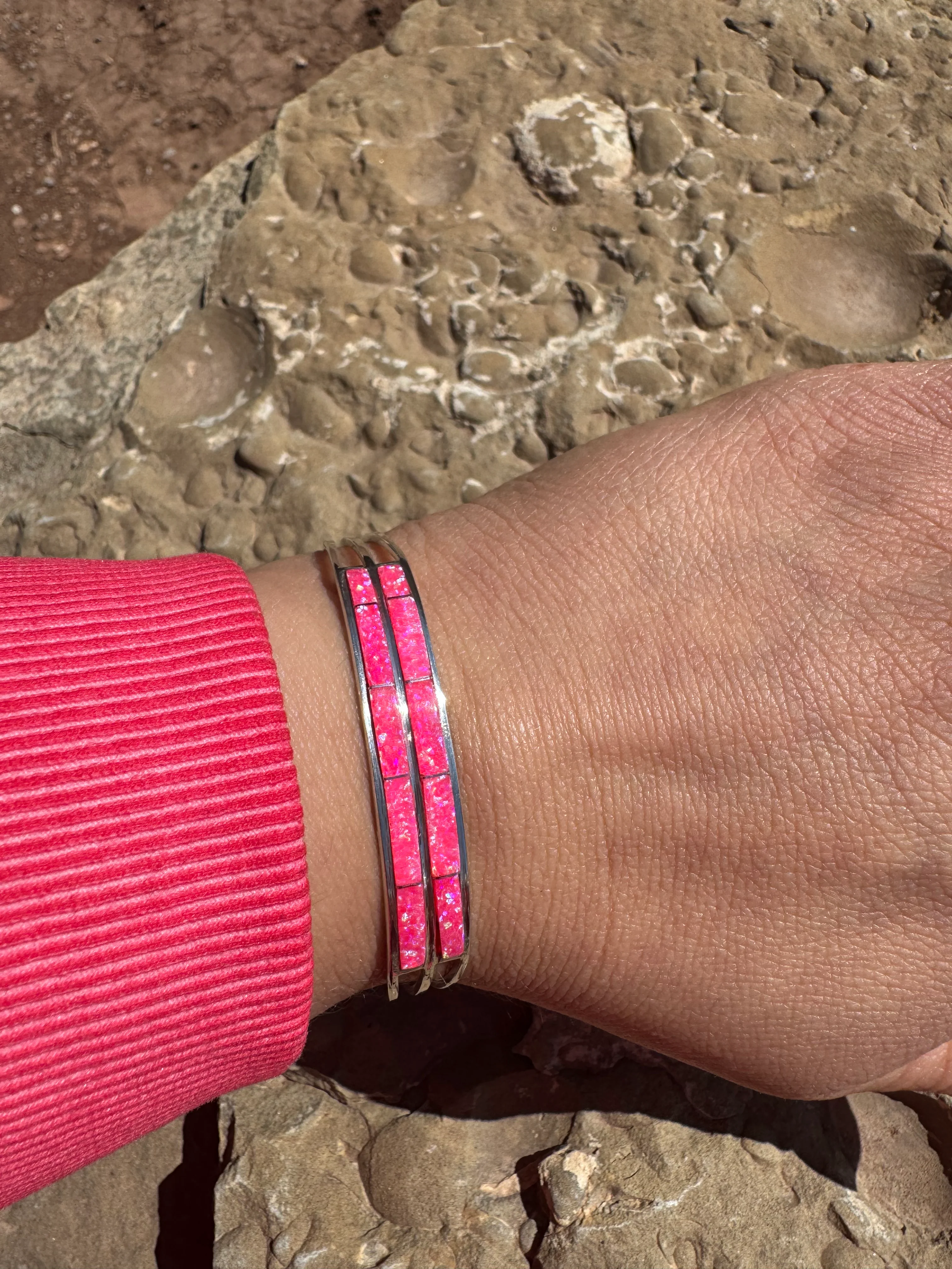 Hot  Pink Opal Barbie Cuff - Image 2