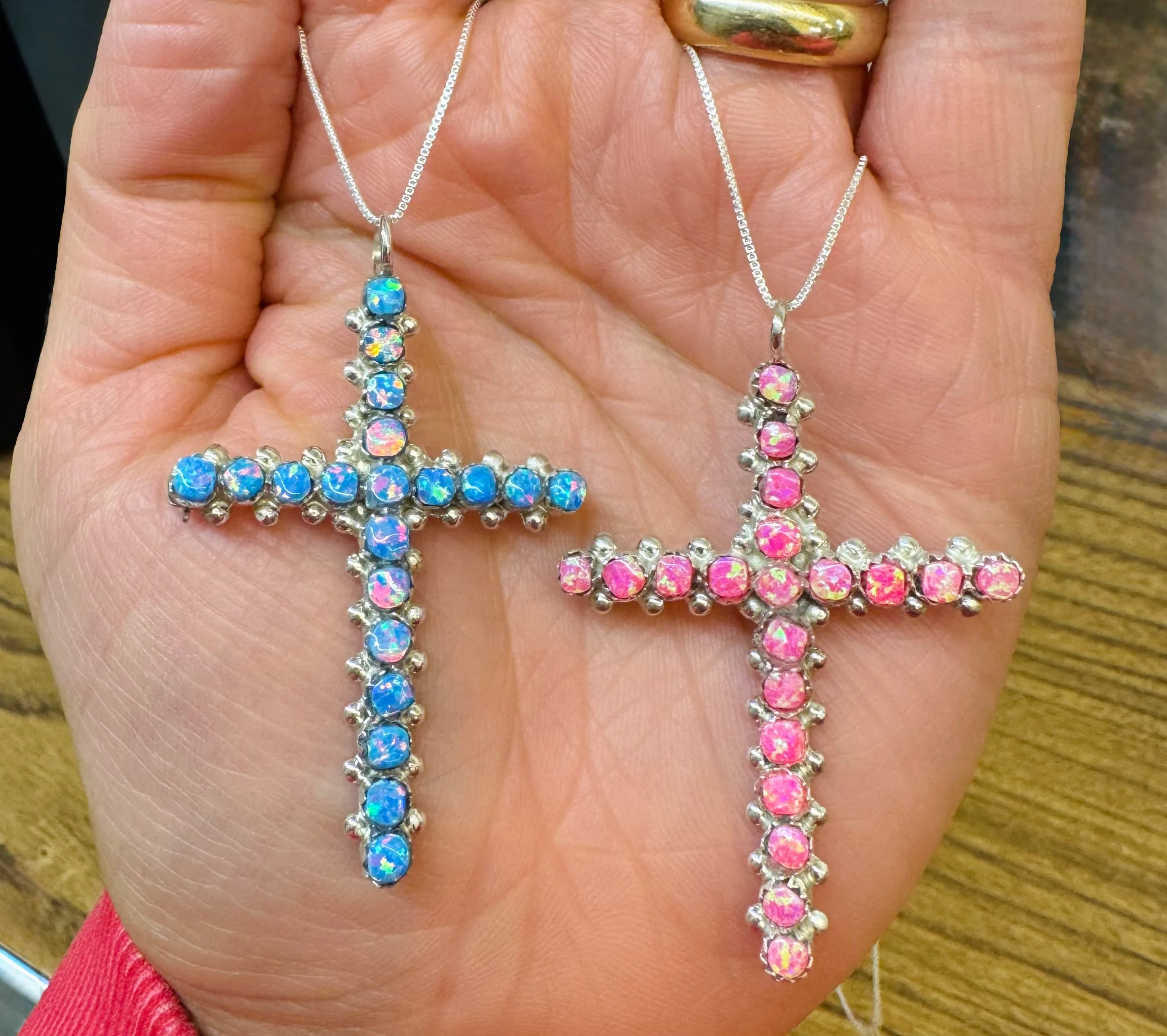 Opal Cross Pendant - Image 4