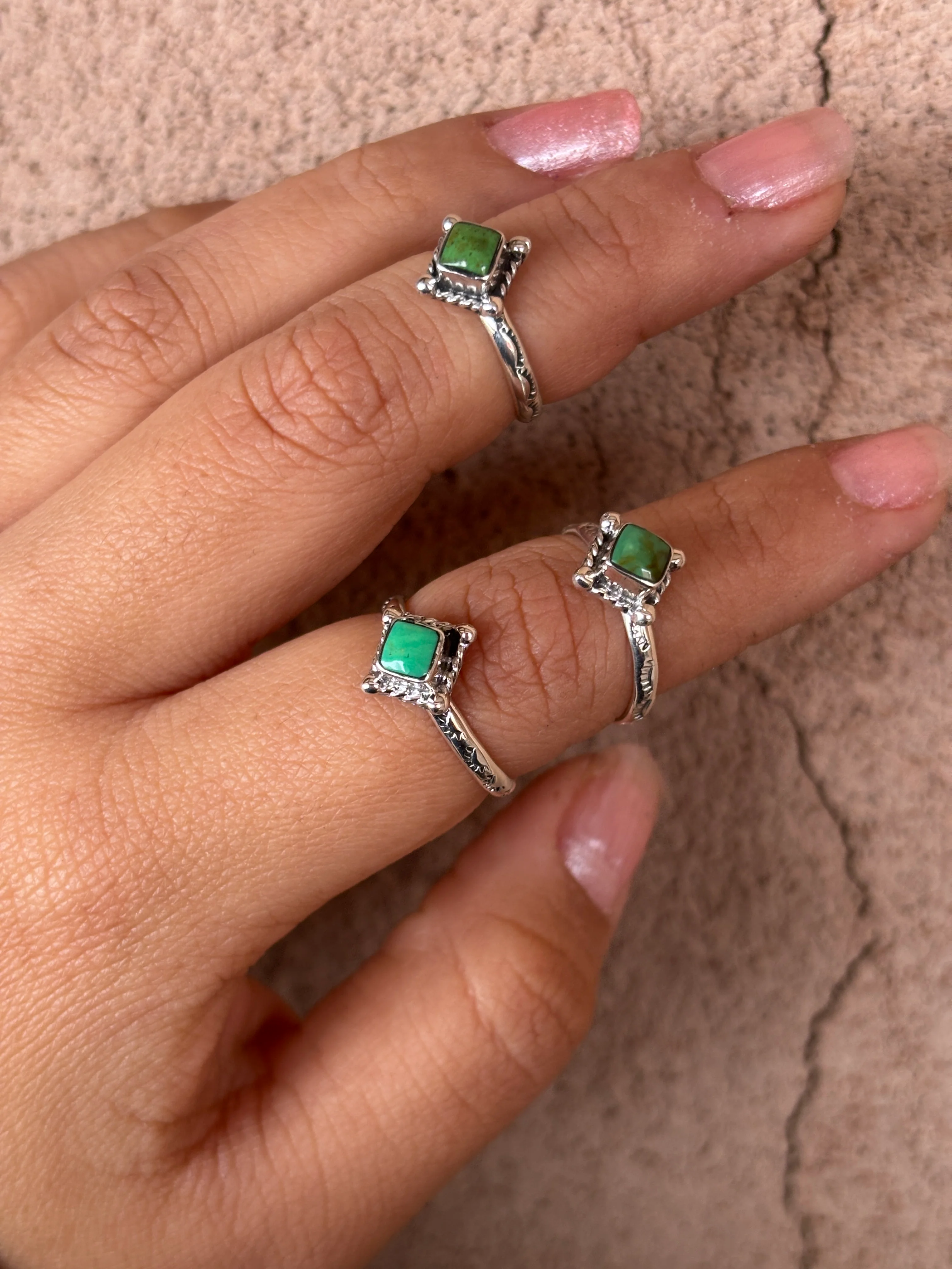 How you doin' Kingman Turquoise Diamond Stacker - Image 14