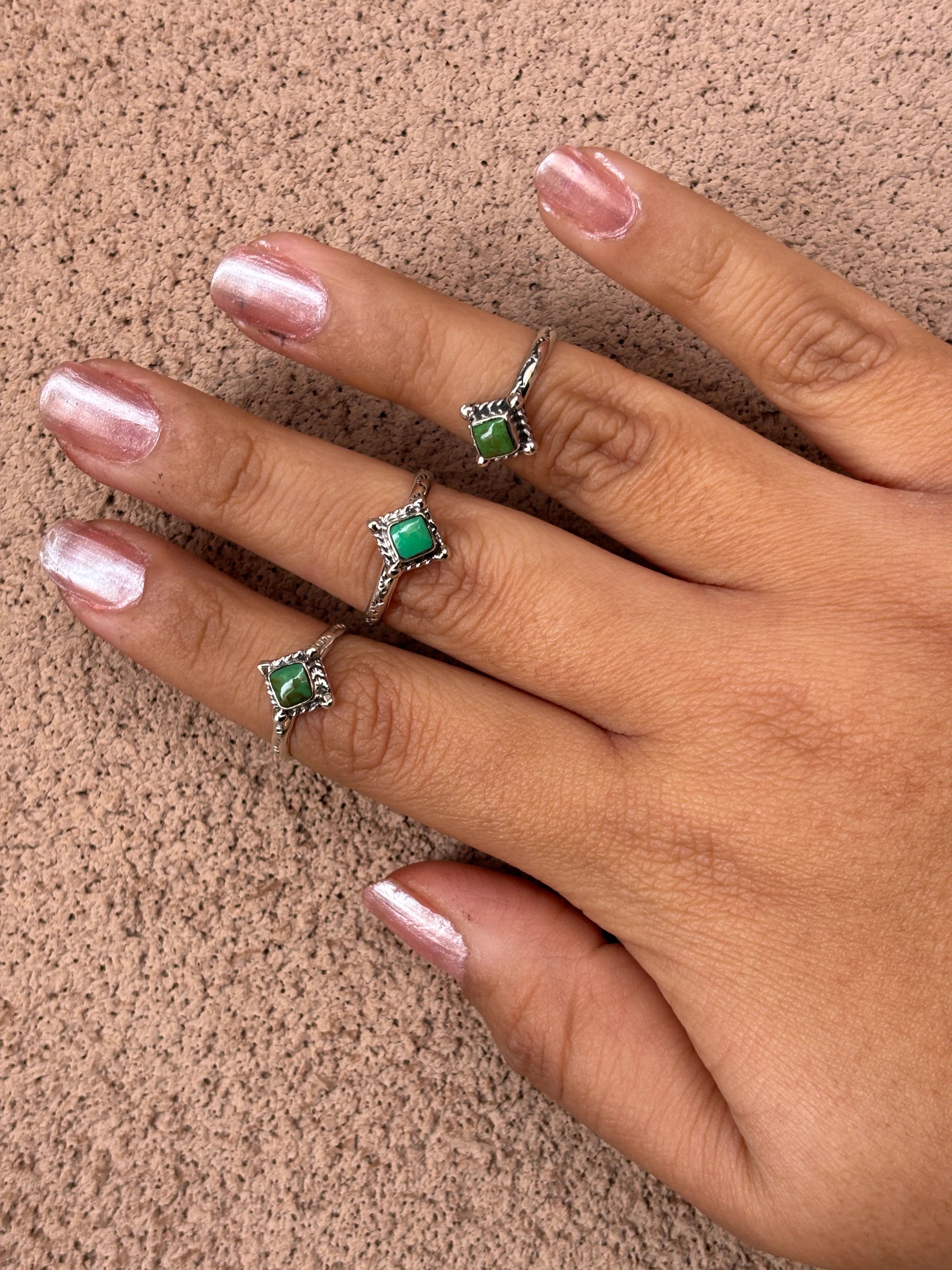 How you doin' Kingman Turquoise Diamond Stacker - Image 17