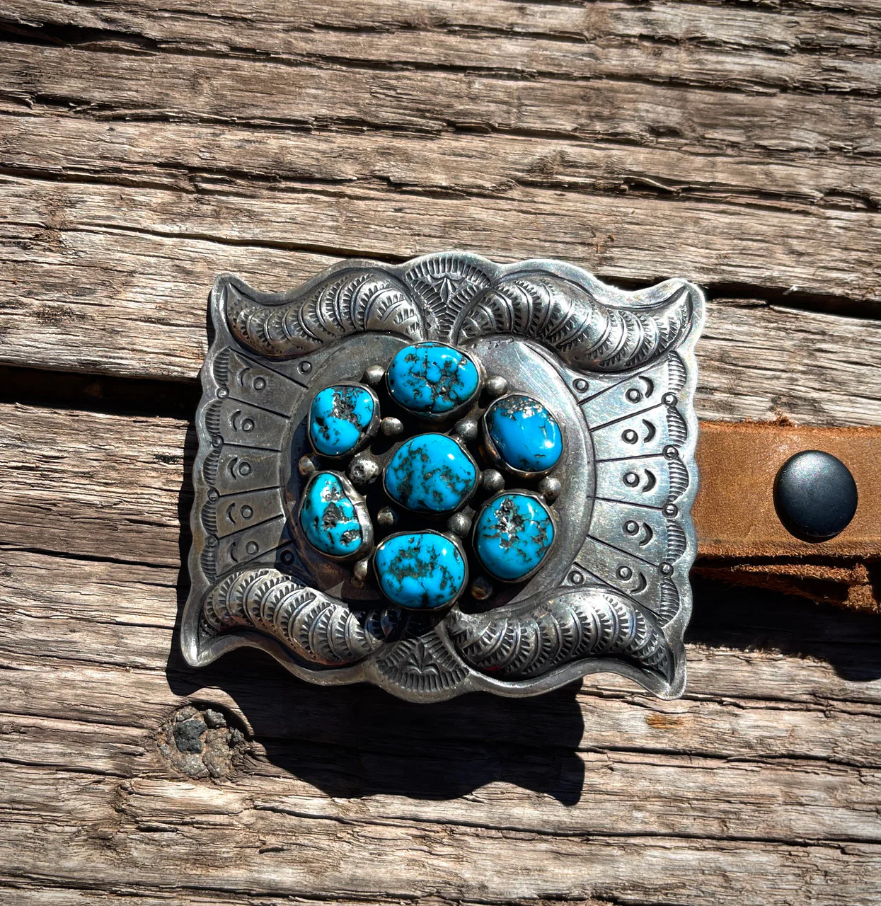 Howdy Cowgirl Concho Belt with Sleeping Beauty Turquoise - Image 5