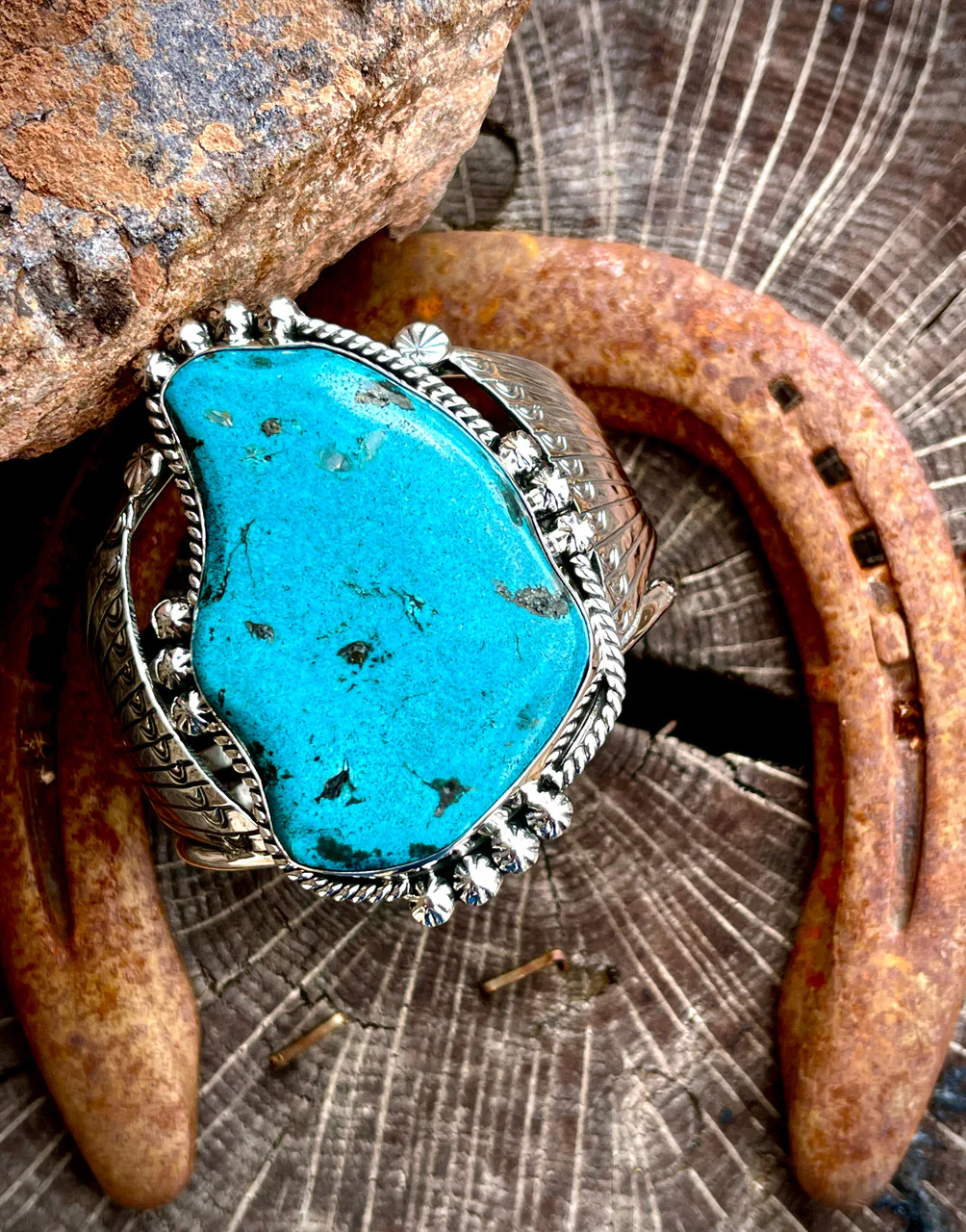 Huge, Nevada Turquoise Stone Created by Navajo Artist Clarence Long - Image 2
