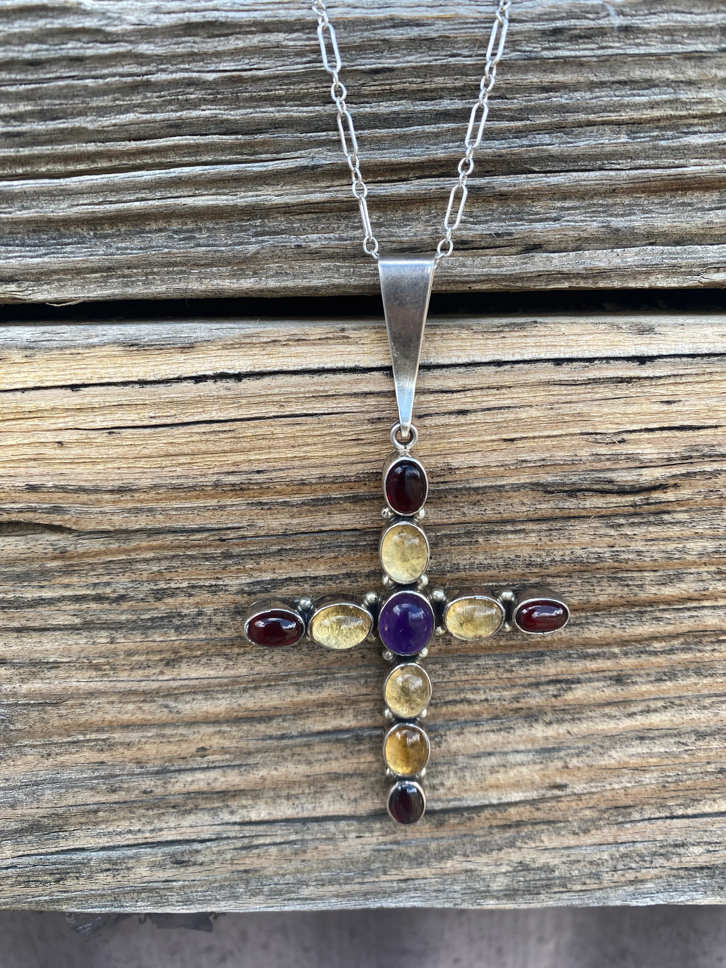 Jeweled Cross Necklace From The Rodgers Collection - Image 3