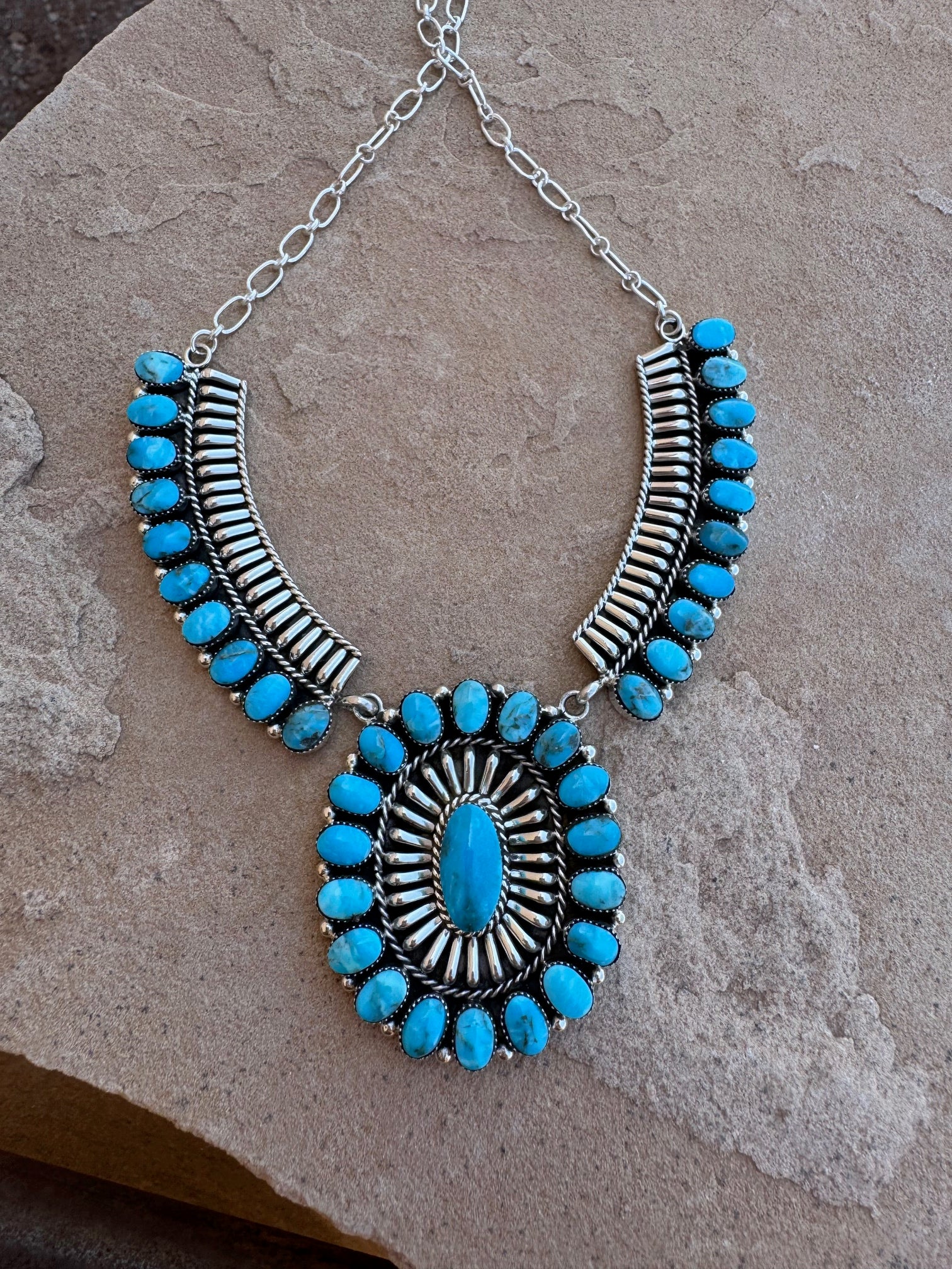 Kingman Turquoise Collared Necklace - Image 4