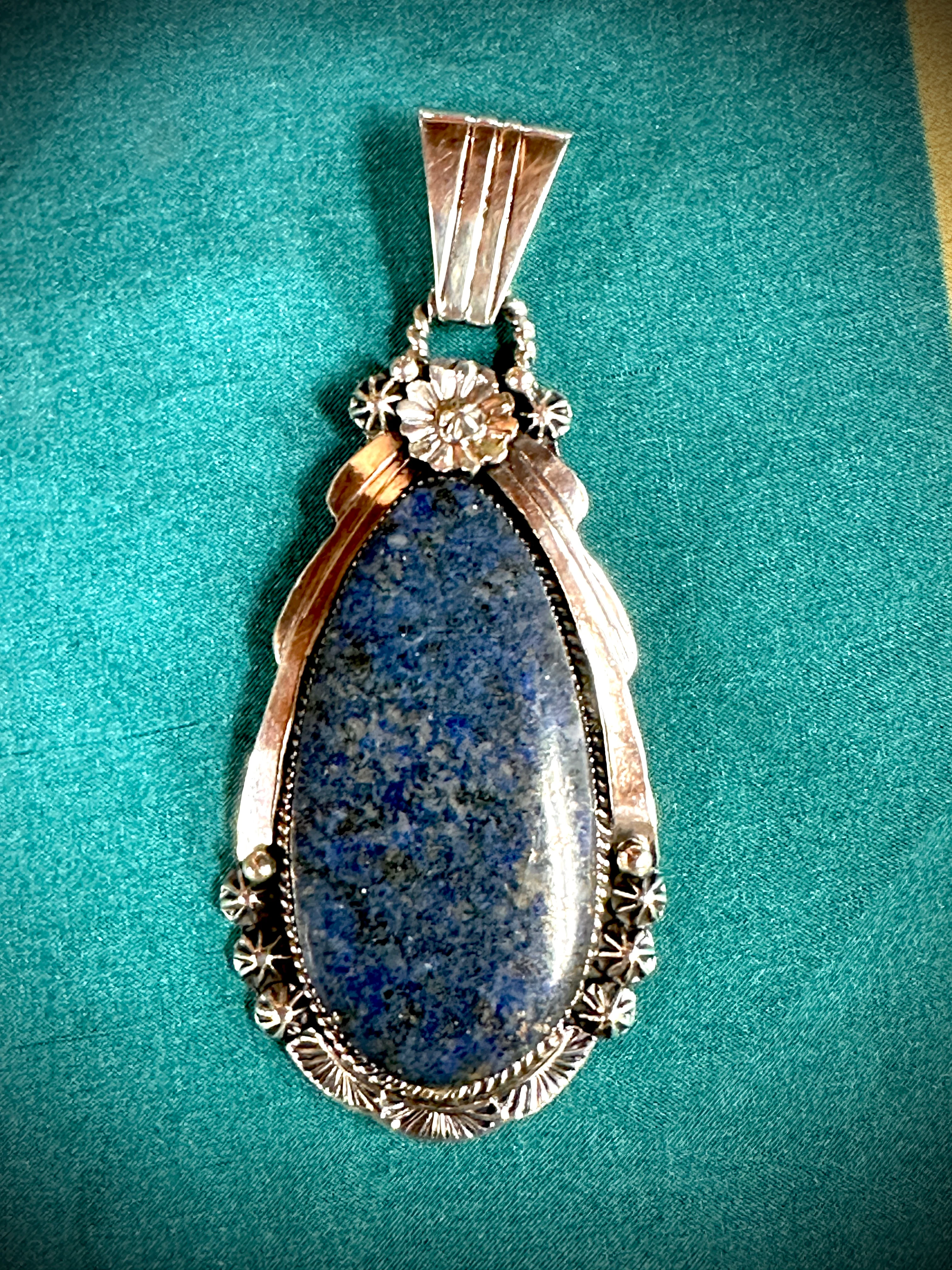 Large Tear Drop Lapis Pendant - Image 2