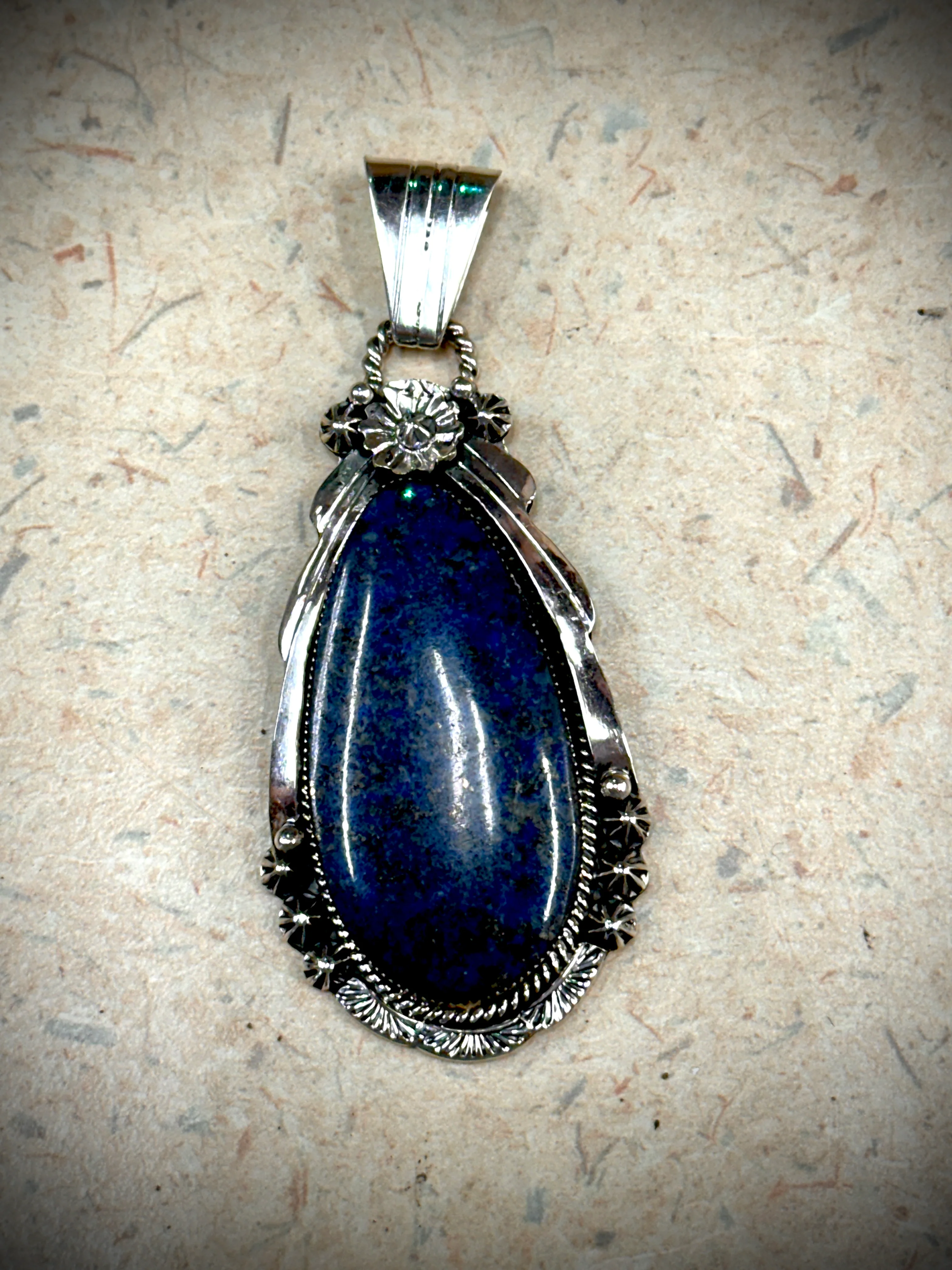 Large Tear Drop Lapis Pendant - Image 6